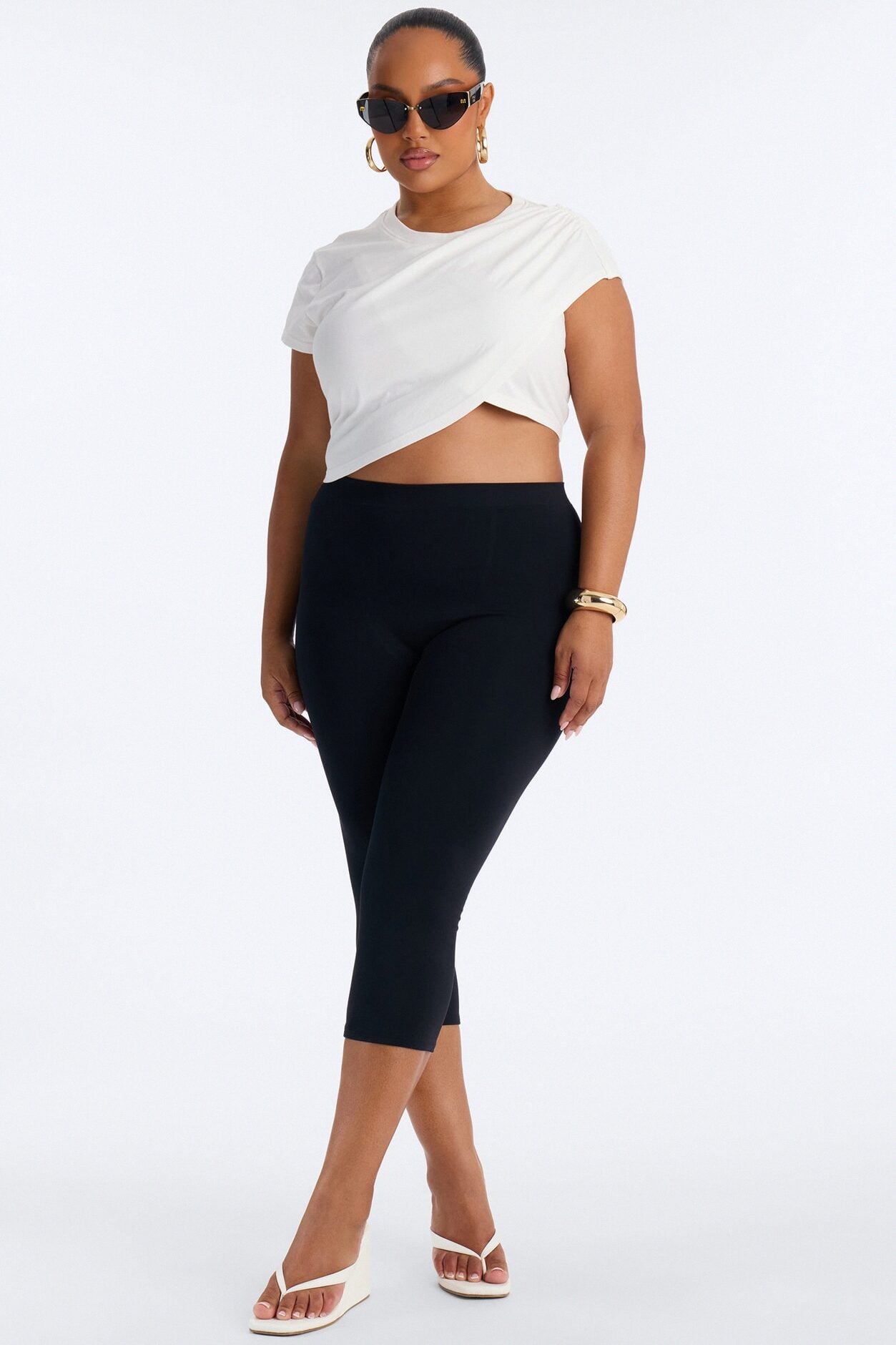 Unbothered Asymmetrical Short Sleeve T-Shirt - White image 1