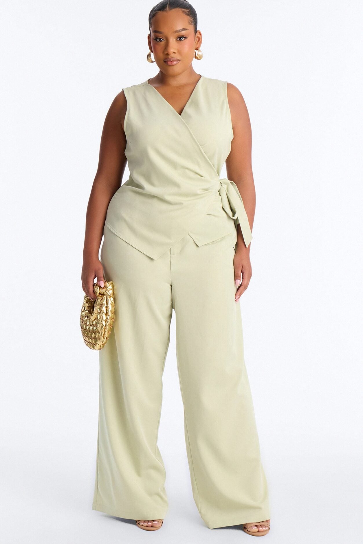 Sarah Fitted Vest Pant Set - Sage image 5