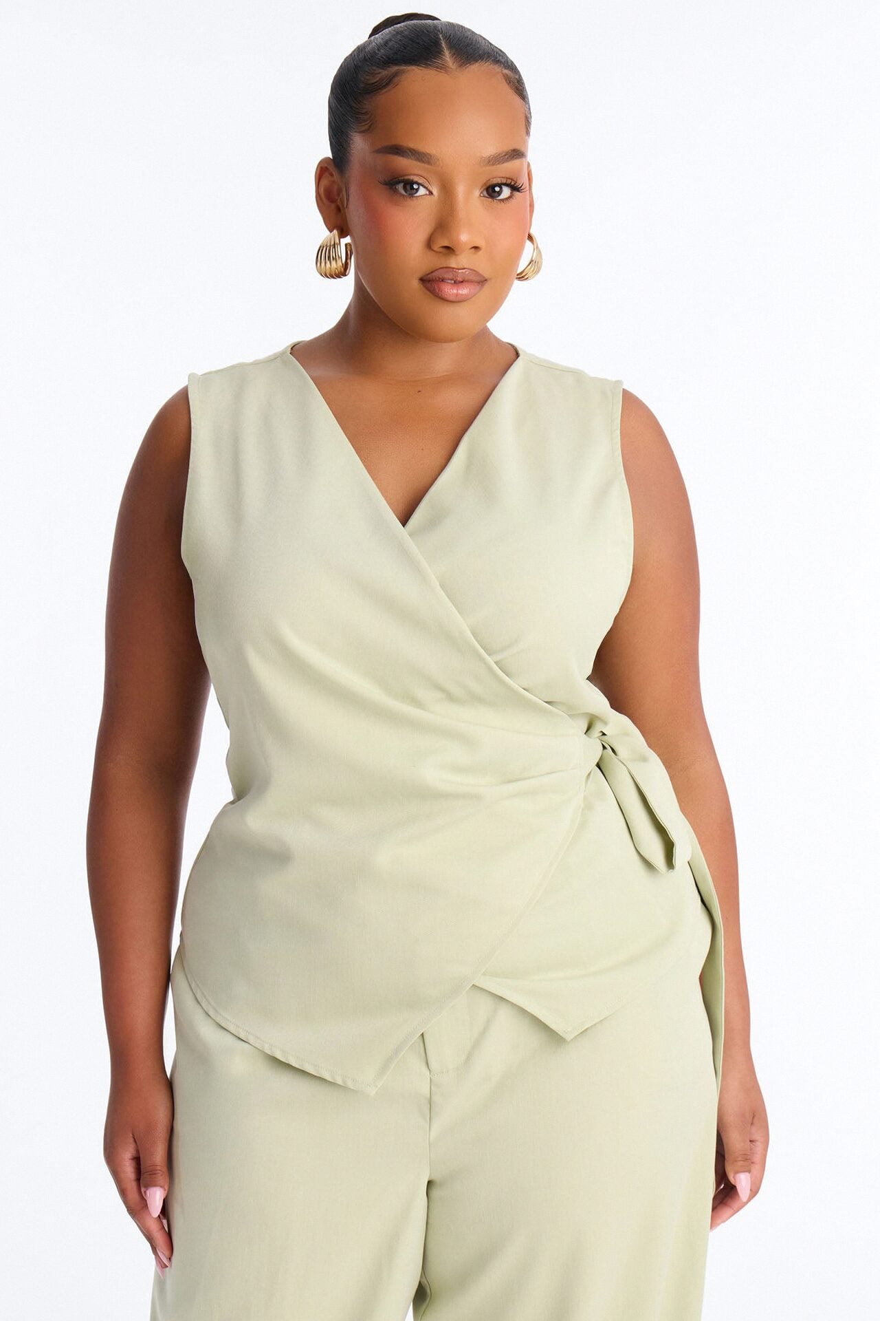 Sarah Fitted Vest Pant Set - Sage image 6