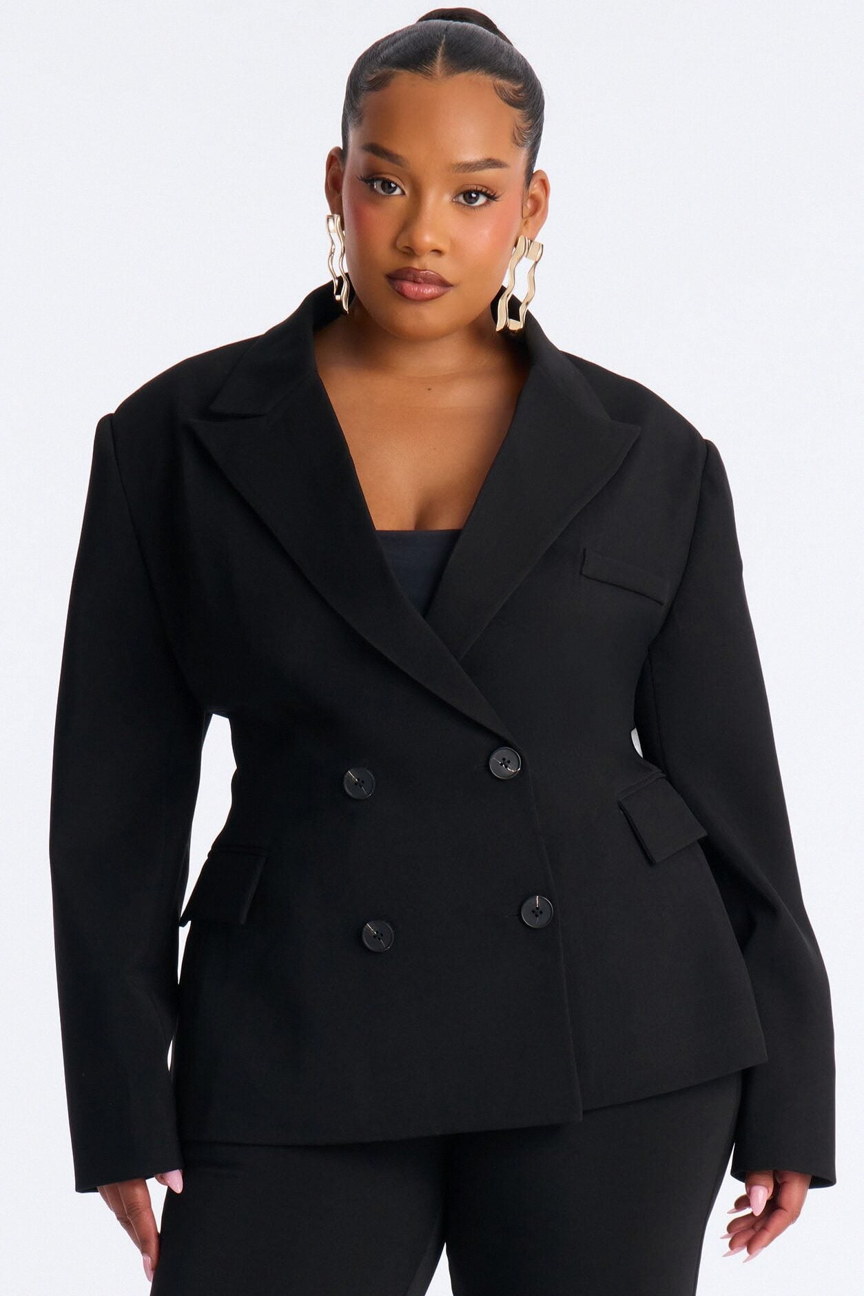 Empire Essentials Double Breasted Blazer - Black image 5