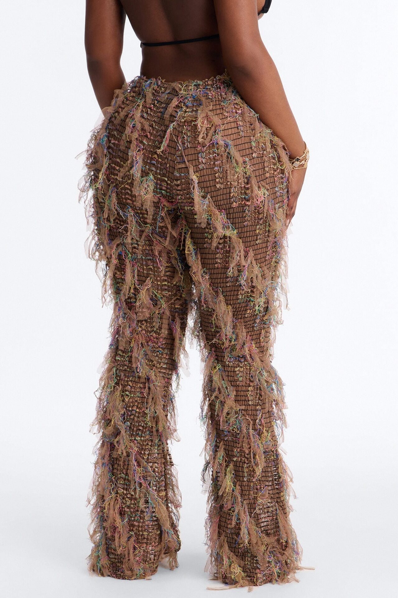 Anika Distressed Flare Pant - Beige image 1