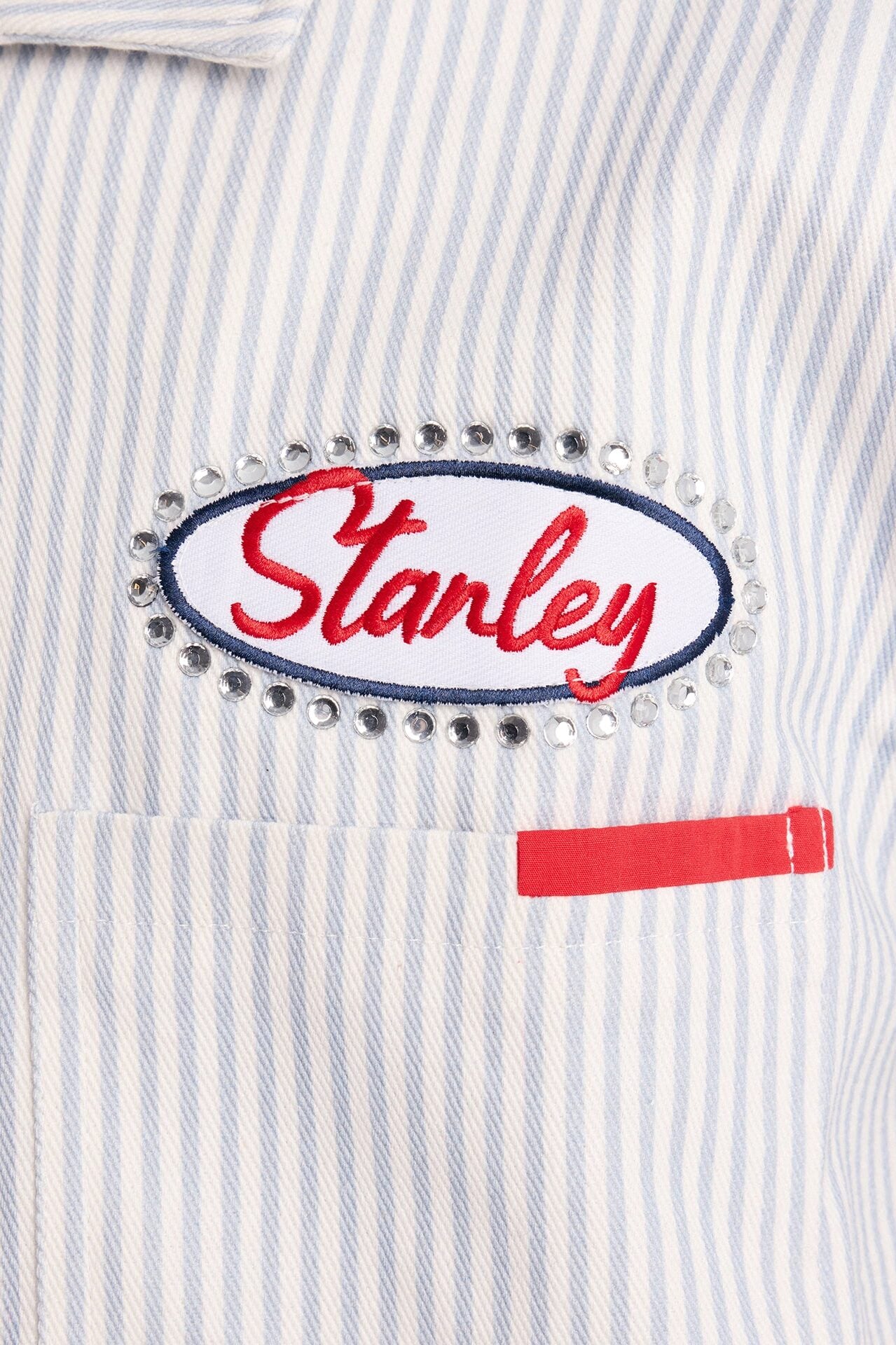 Cropped Tune Up Mechanic Shirt - Blue image 3