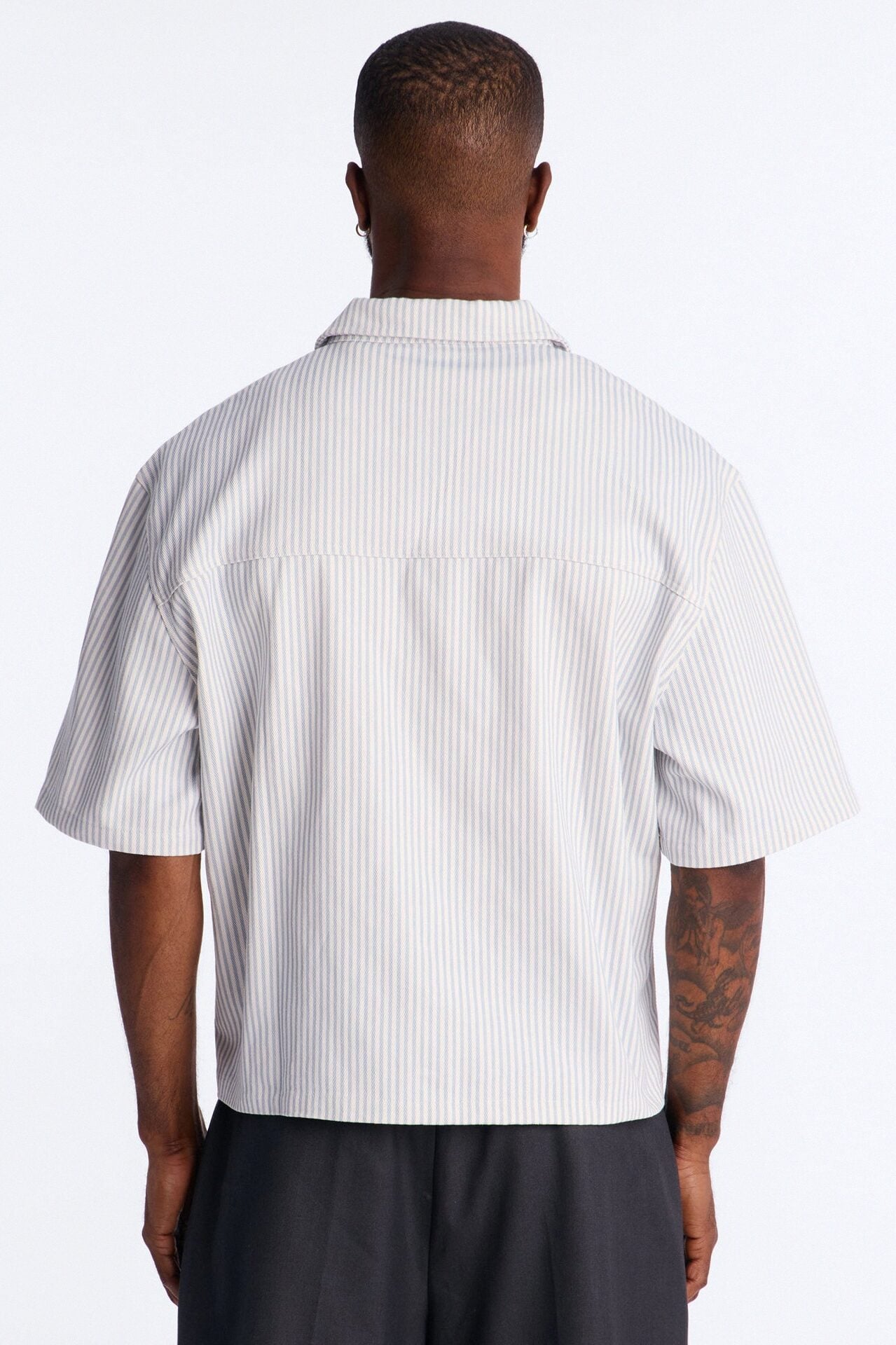 Cropped Tune Up Mechanic Shirt - Blue image 4