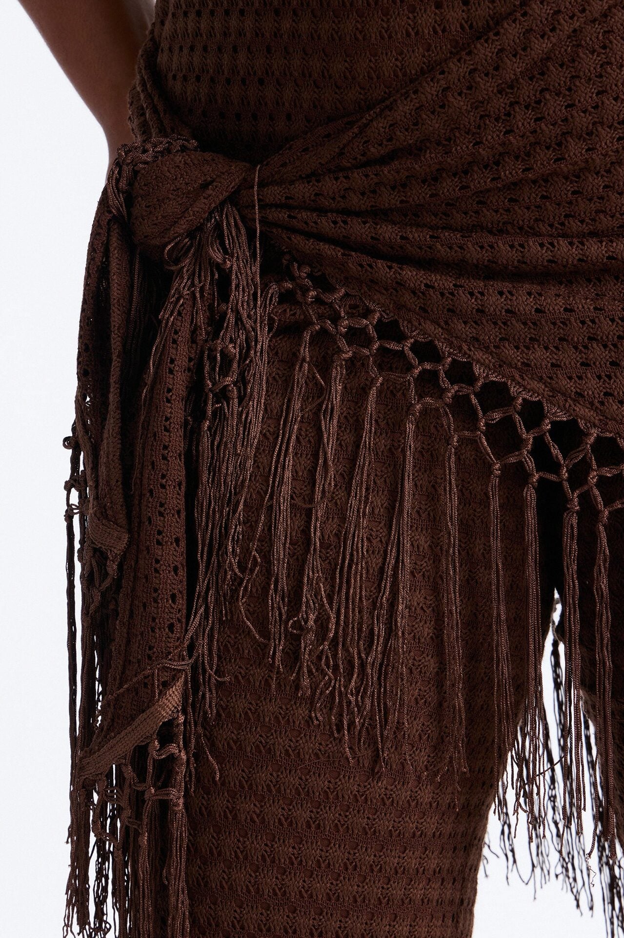 Mariah Jumpsuit And Tie Waist Scarf Set - Chocolate image 7