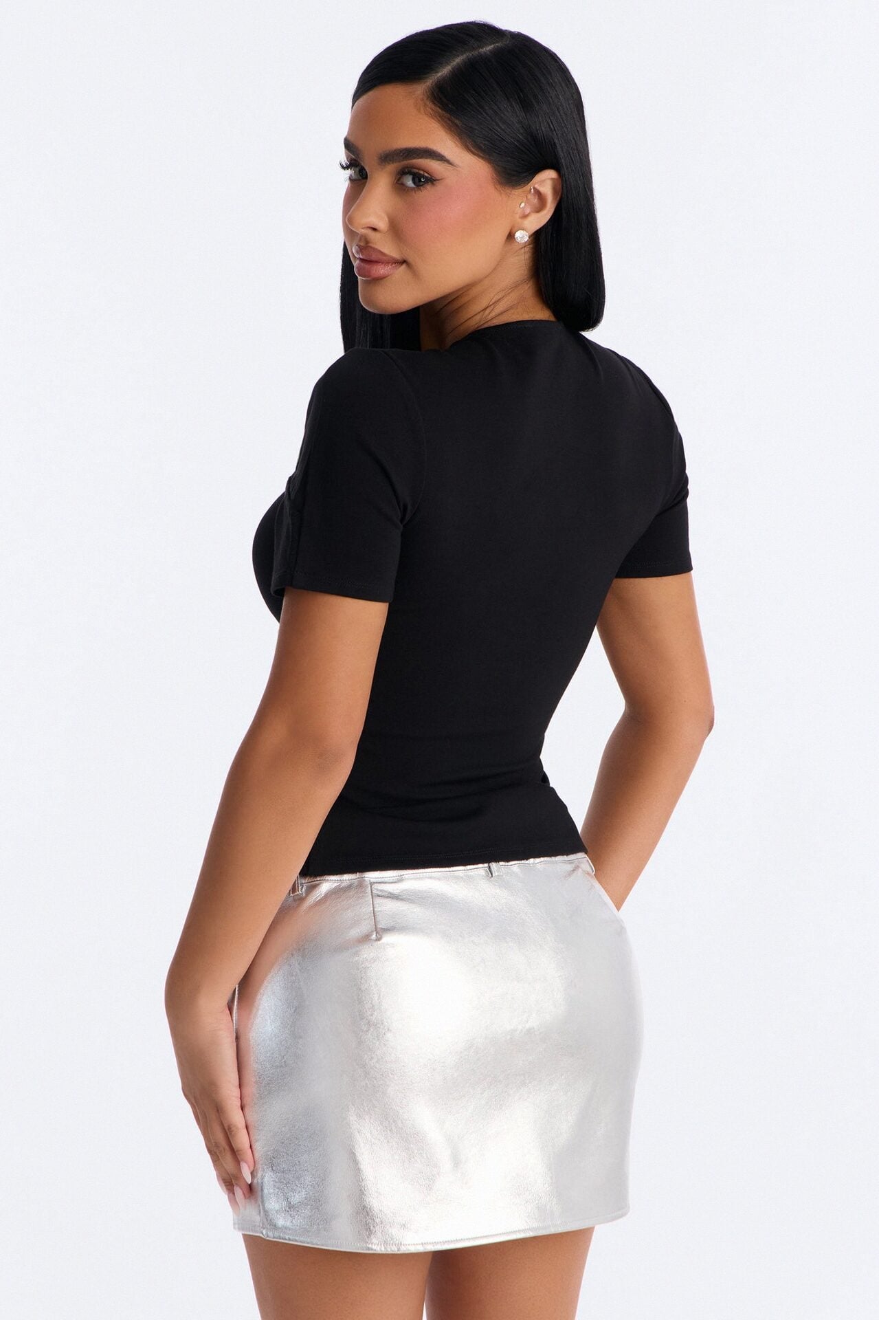 Hooked On You Short Sleeve Top - Black image 4