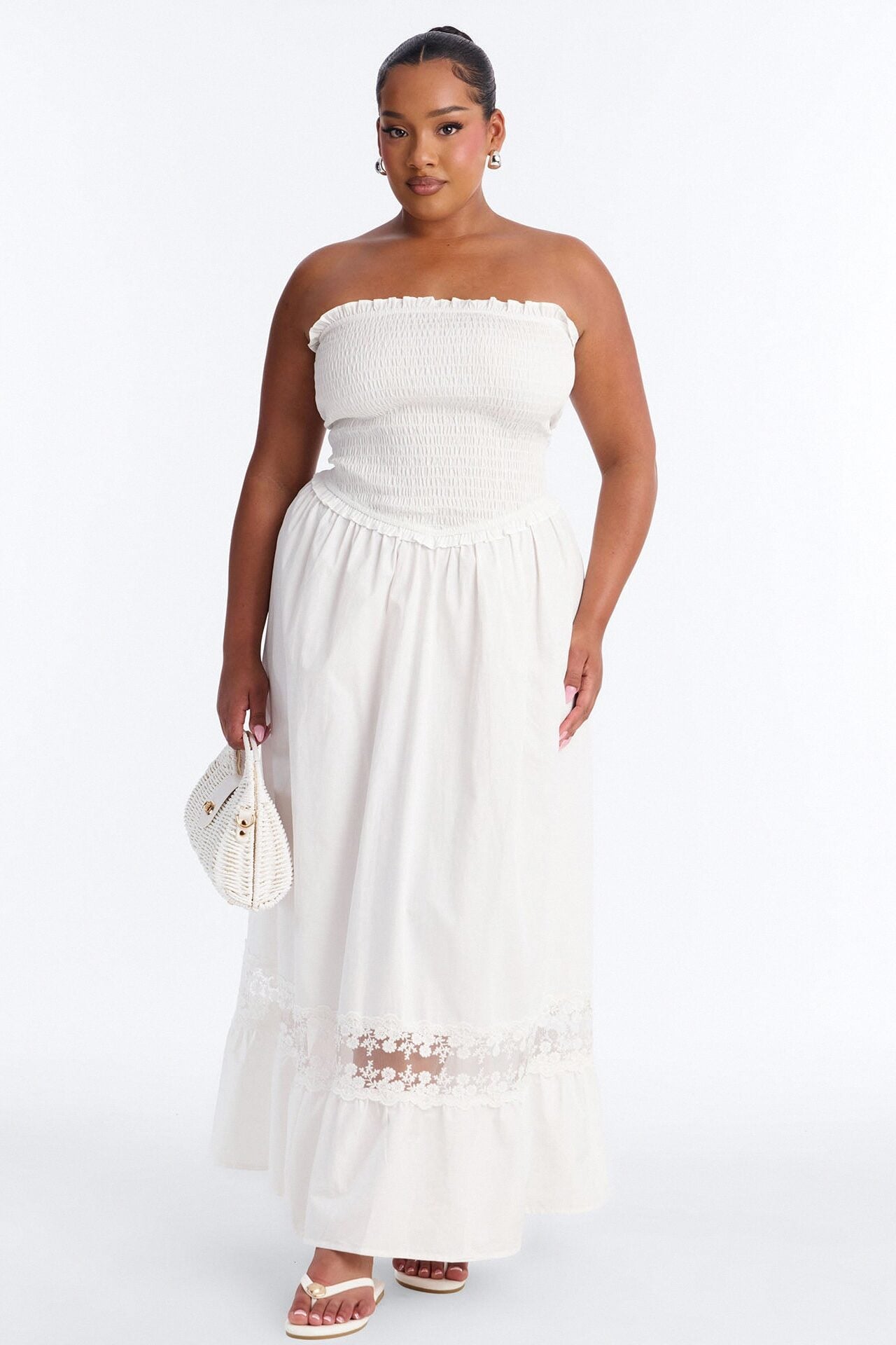 Keira Strapless Maxi Dress - White image 1