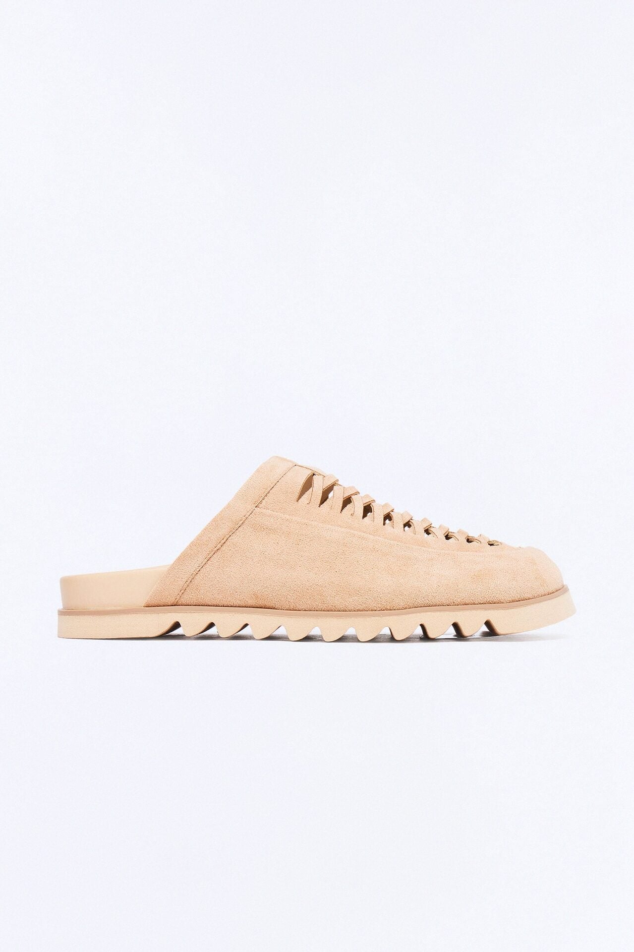Woven Slip On Faux Suede Mule - Nude image 3