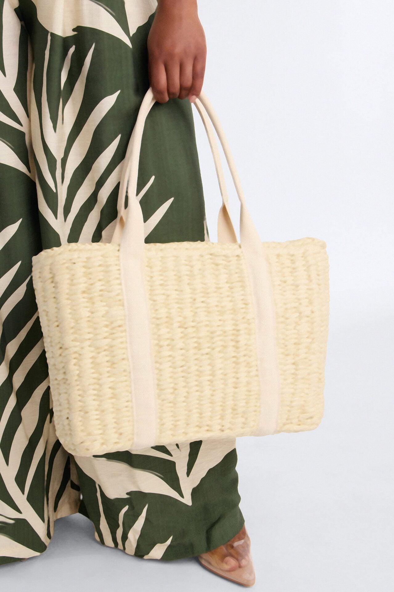 Picnic Perfect Insulated Straw Tote - Natural image 1