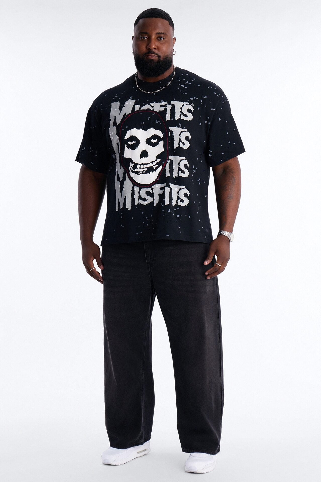 Misfits Rebel Applique Detail Graphic Short Sleeve Tee - Black image 6
