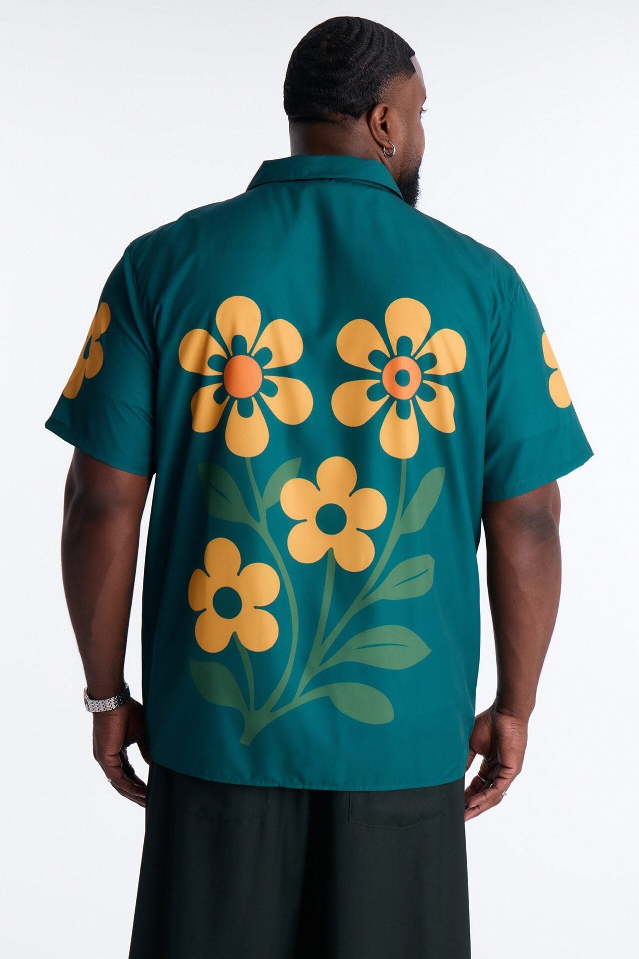 Relaxed Forest Bloom Button Up Shirt - Green image 8