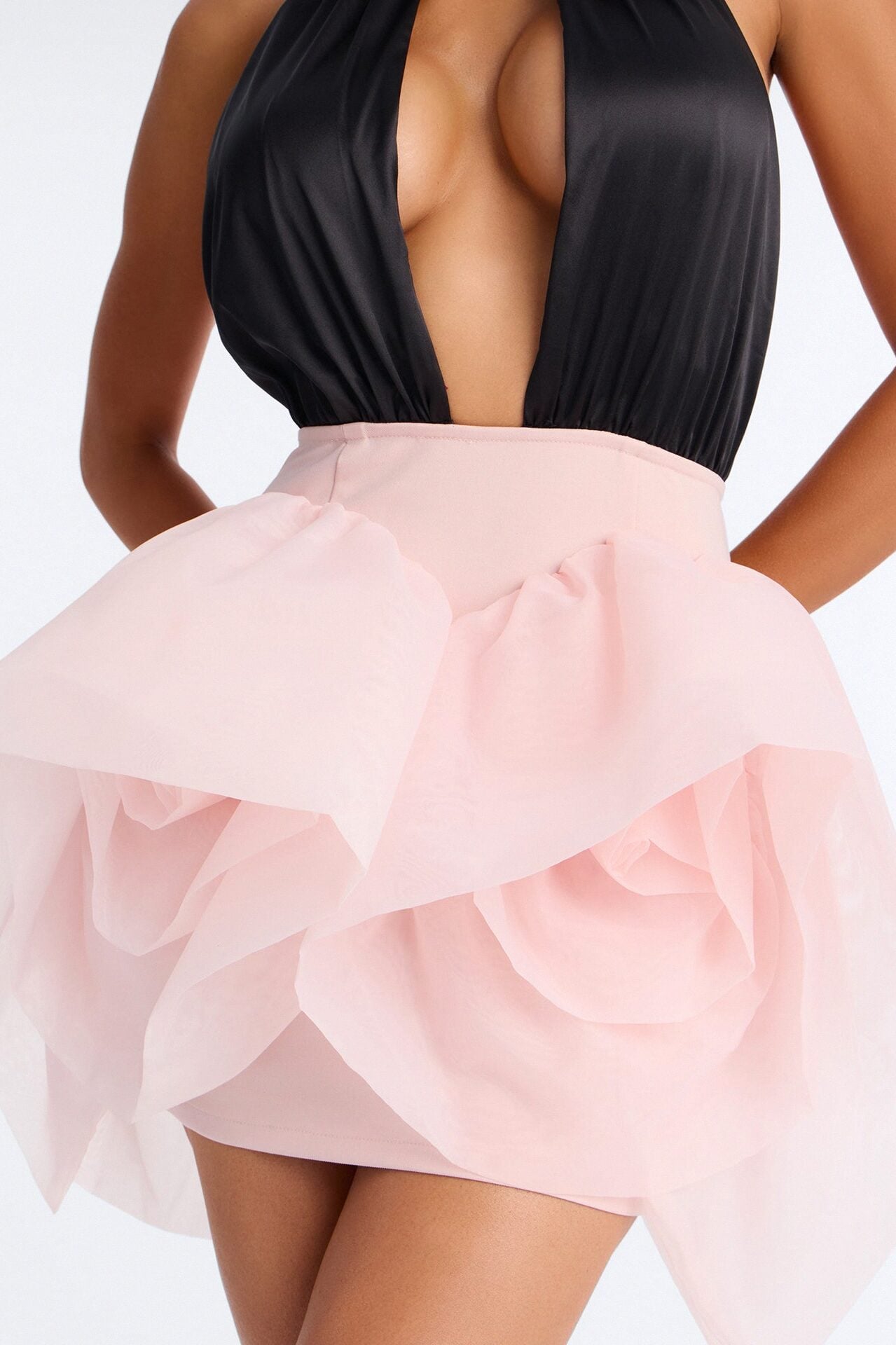 Ballerina Bae Backless Satin Mini Dress - Black/Pink image 3