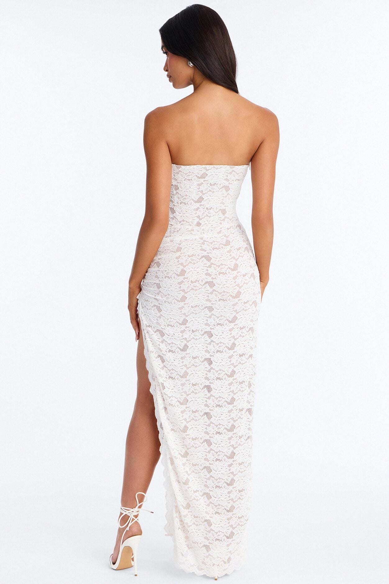Lovely In Lace Maxi Dress - White image 4