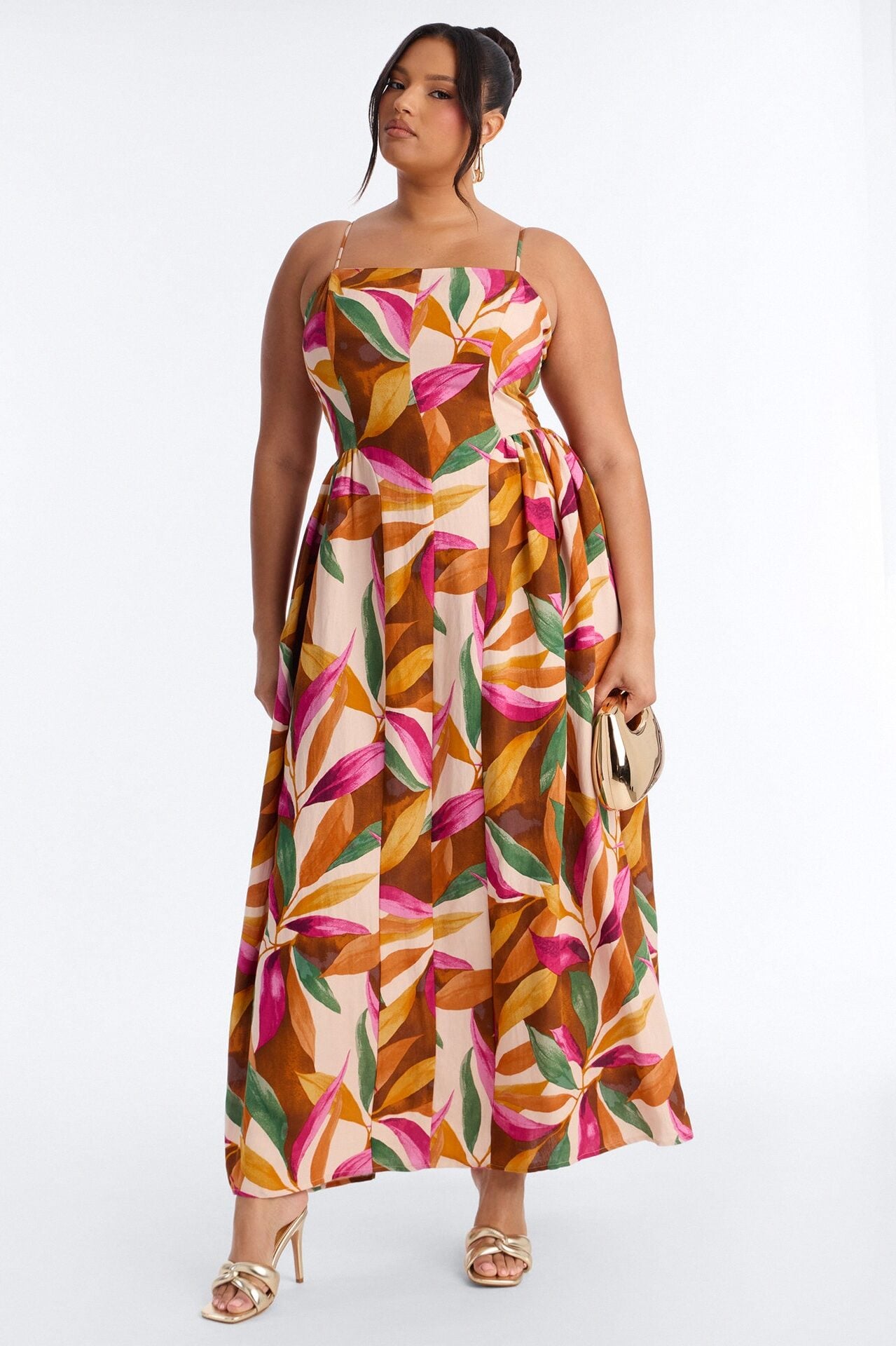 Beachside Linen Maxi Dress - Rust/combo image 1