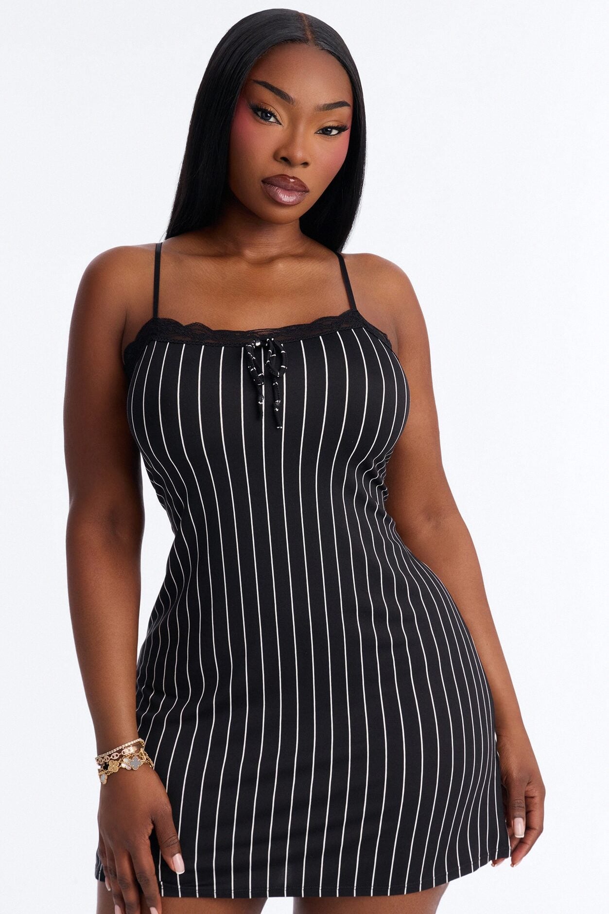 Stay The Night Sleep Dress - Black/White image 1