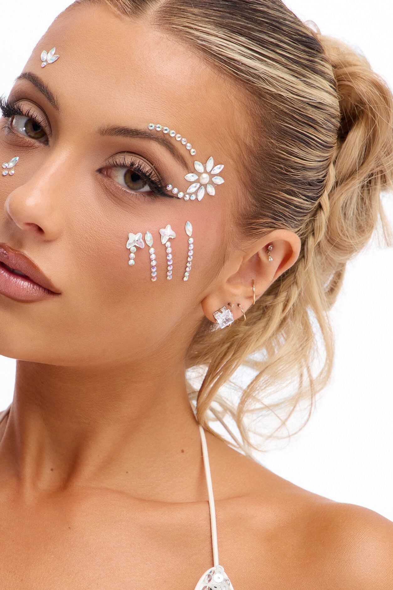 Sparkling Flower Eye Gem Stickers - Clear image 2