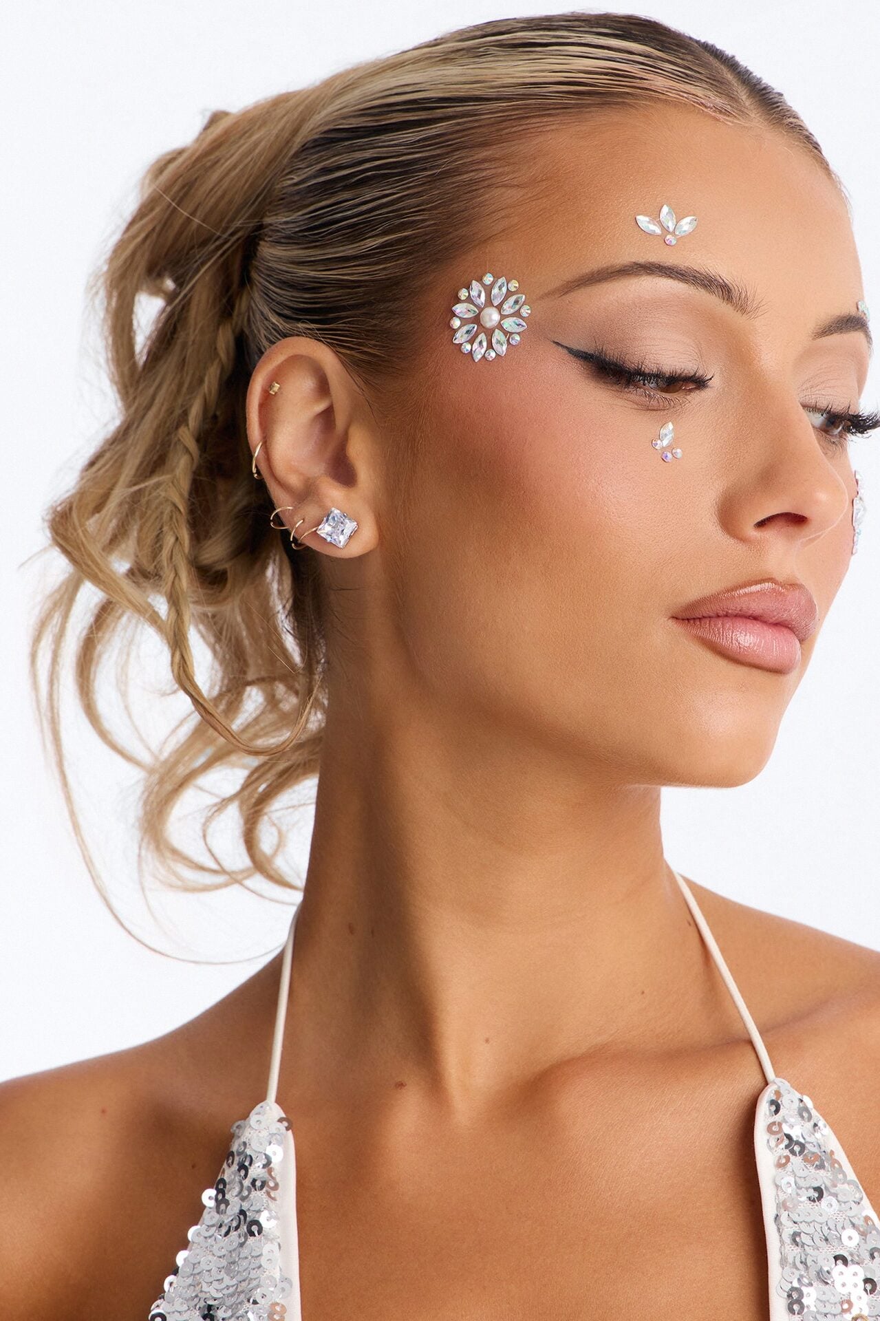 Sparkling Flower Eye Gem Stickers - Clear image 4