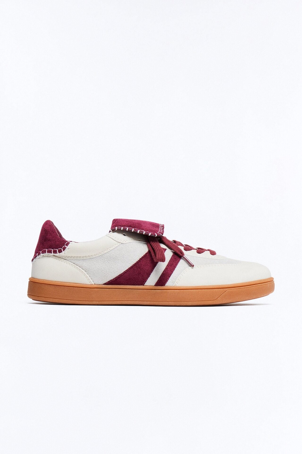 Retro Panel Faux Suede Low Lace Up Sneaker - Taupe image 3