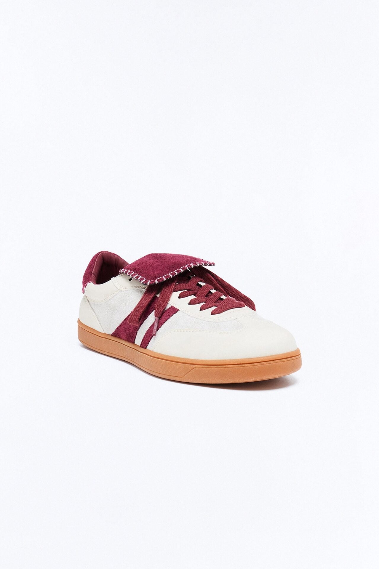 Retro Panel Faux Suede Low Lace Up Sneaker - Taupe image 4