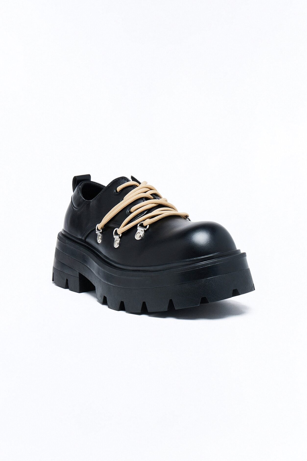 Chunky Hiker Lace Up Oxford Shoes - Black image 4