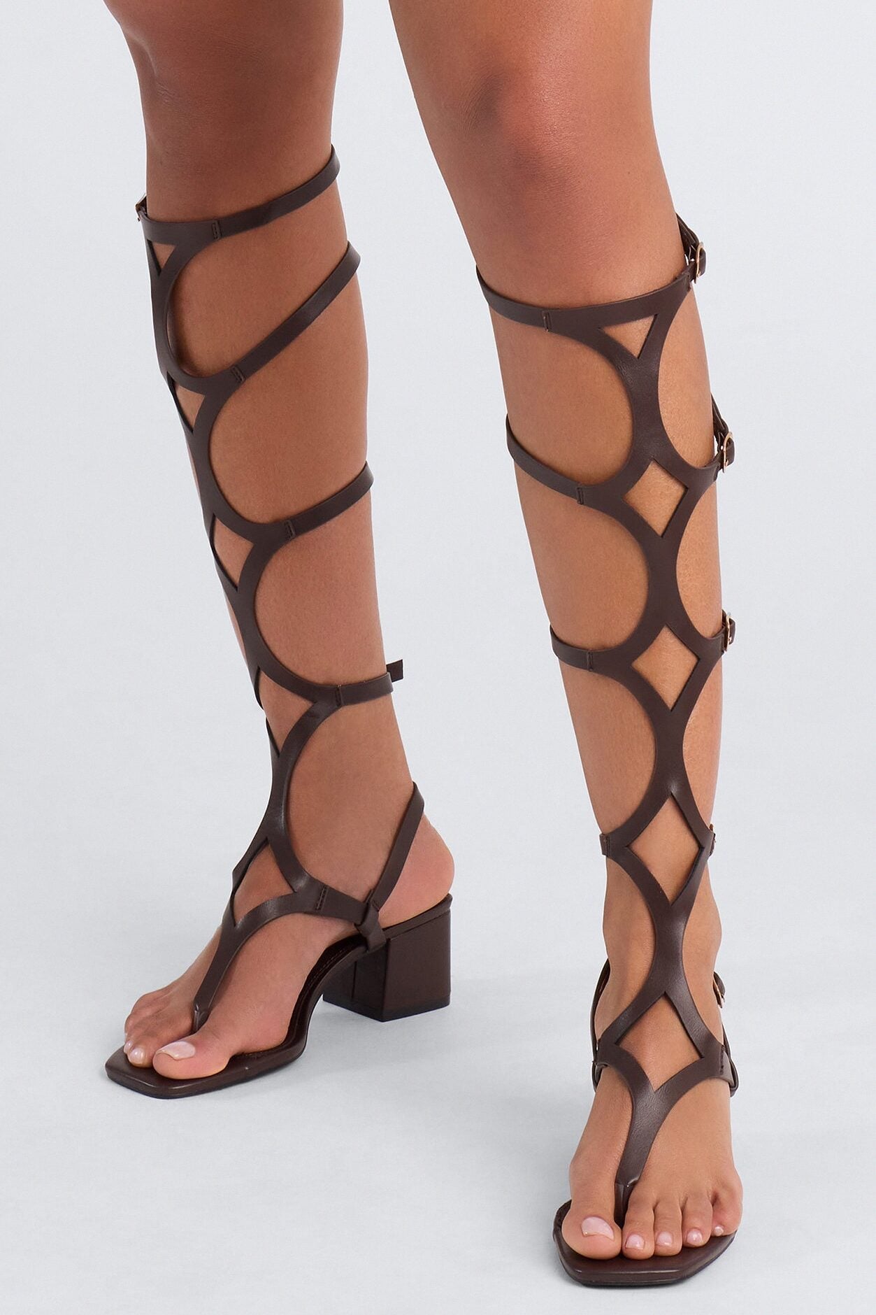 Maisha Gladiator Thong Heels - Brown image 3