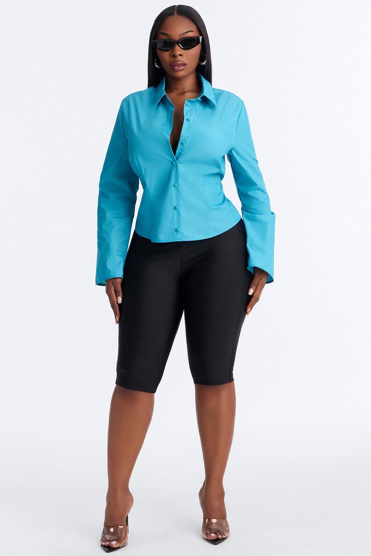Morgan Poplin Shirt - Teal image 1