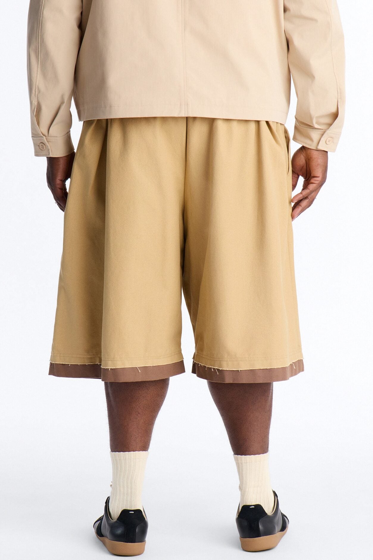 Baggy Pleated Milano Short - Tan image 9