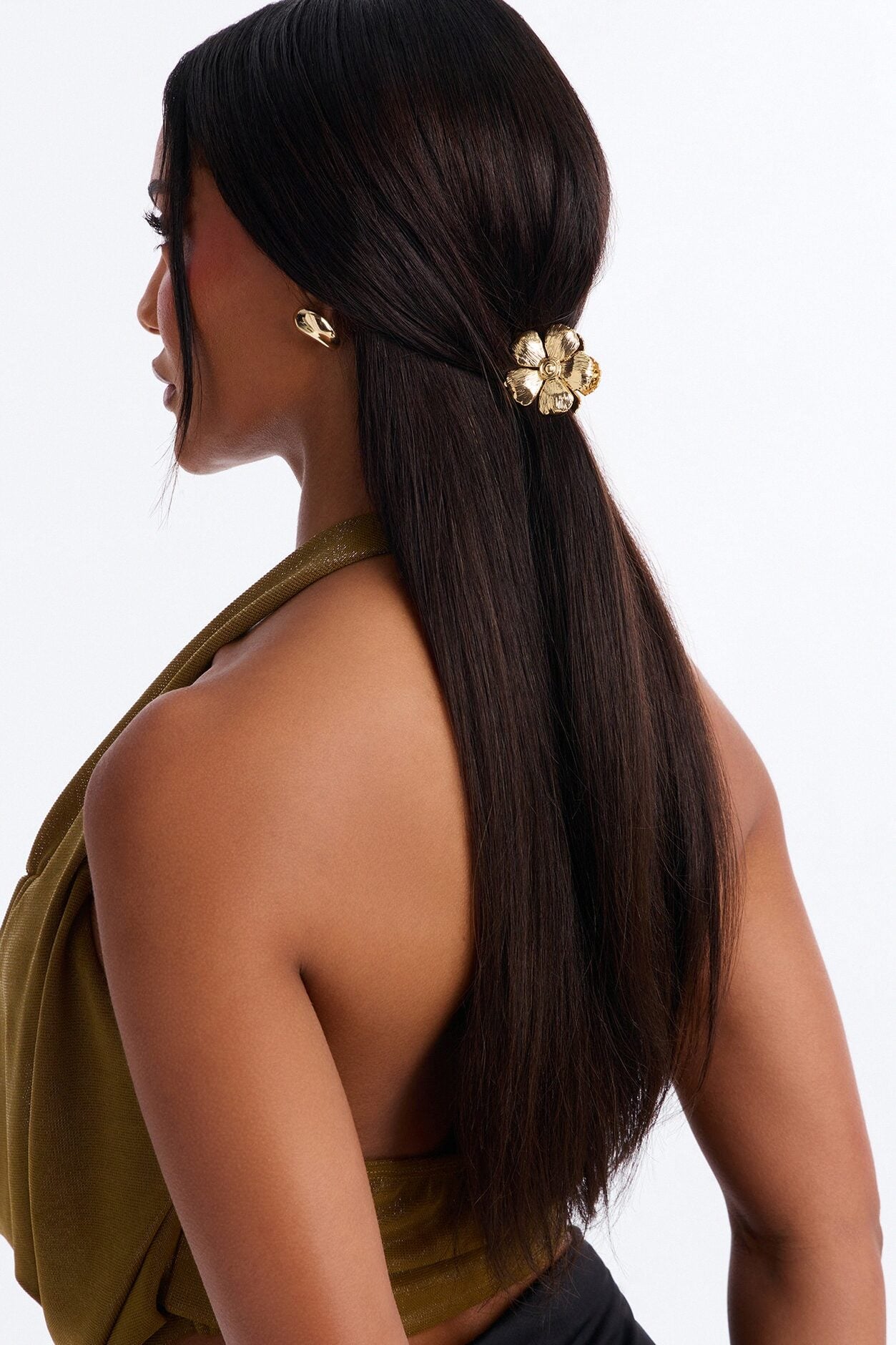 Sunset Flowers Claw Hair Clip 2 Piece Set - Gold image 2