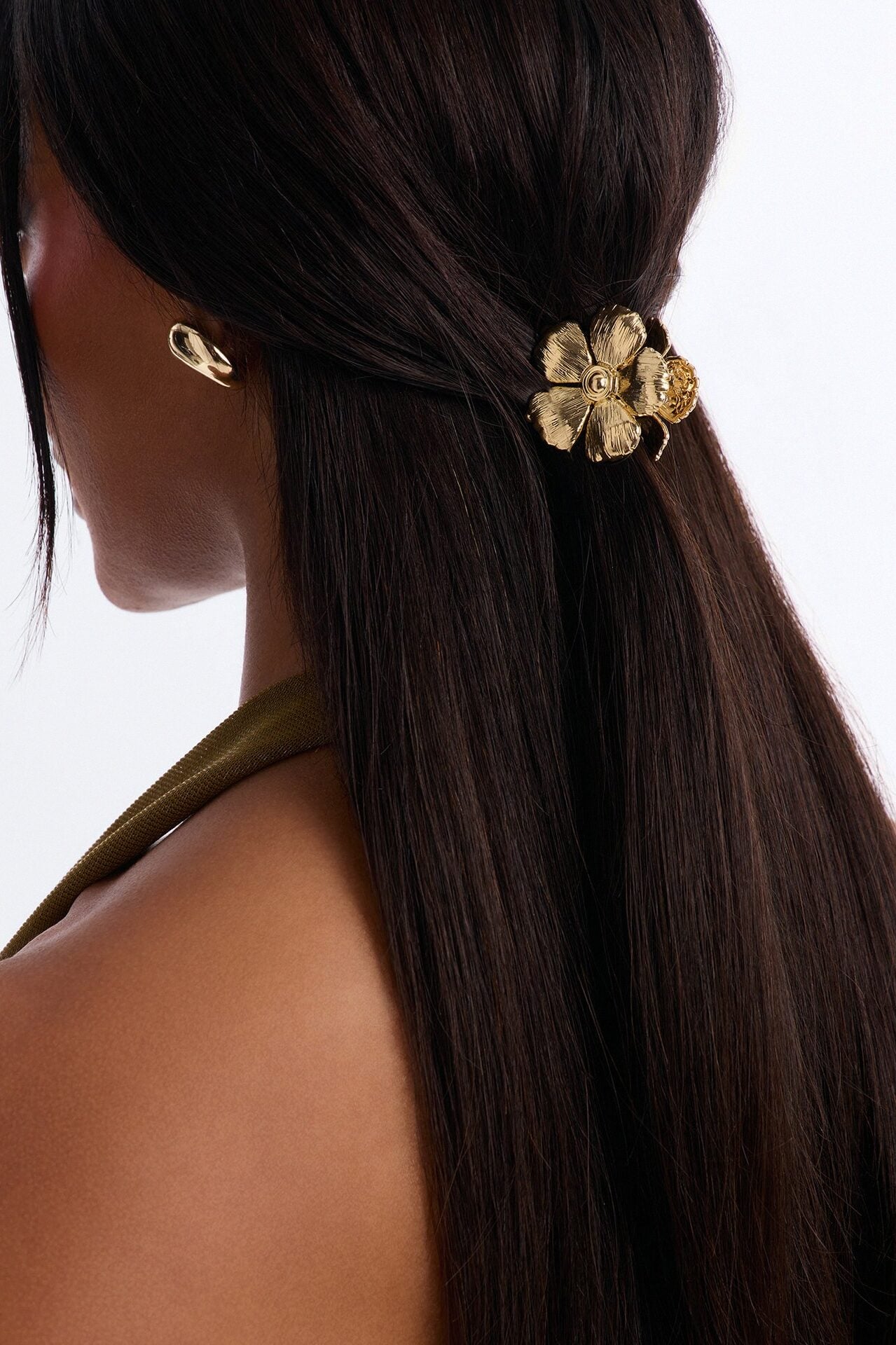 Sunset Flowers Claw Hair Clip 2 Piece Set - Gold image 3