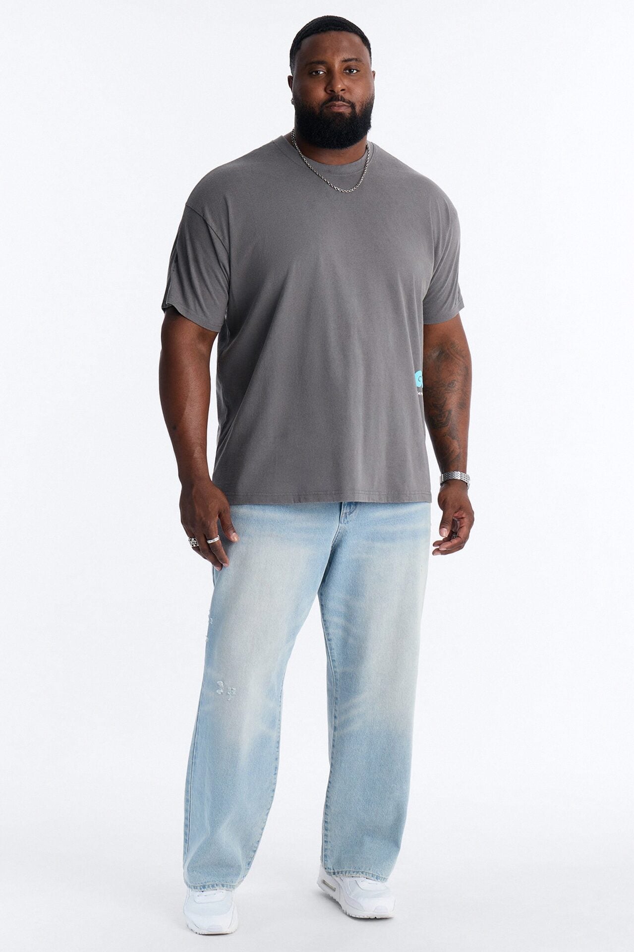 GOAT Washed Boxy Short Sleeve Tee - Grey image 1
