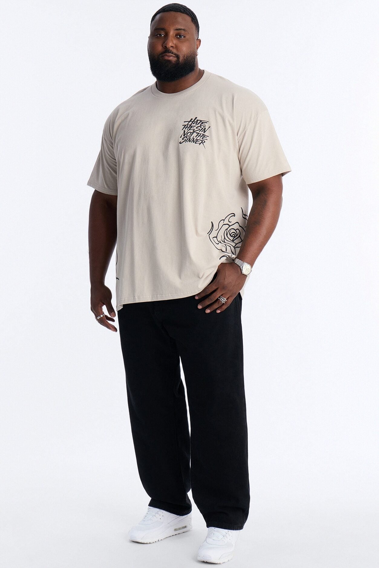 Hate The Sin Short Sleeve Tee - Grey image 1