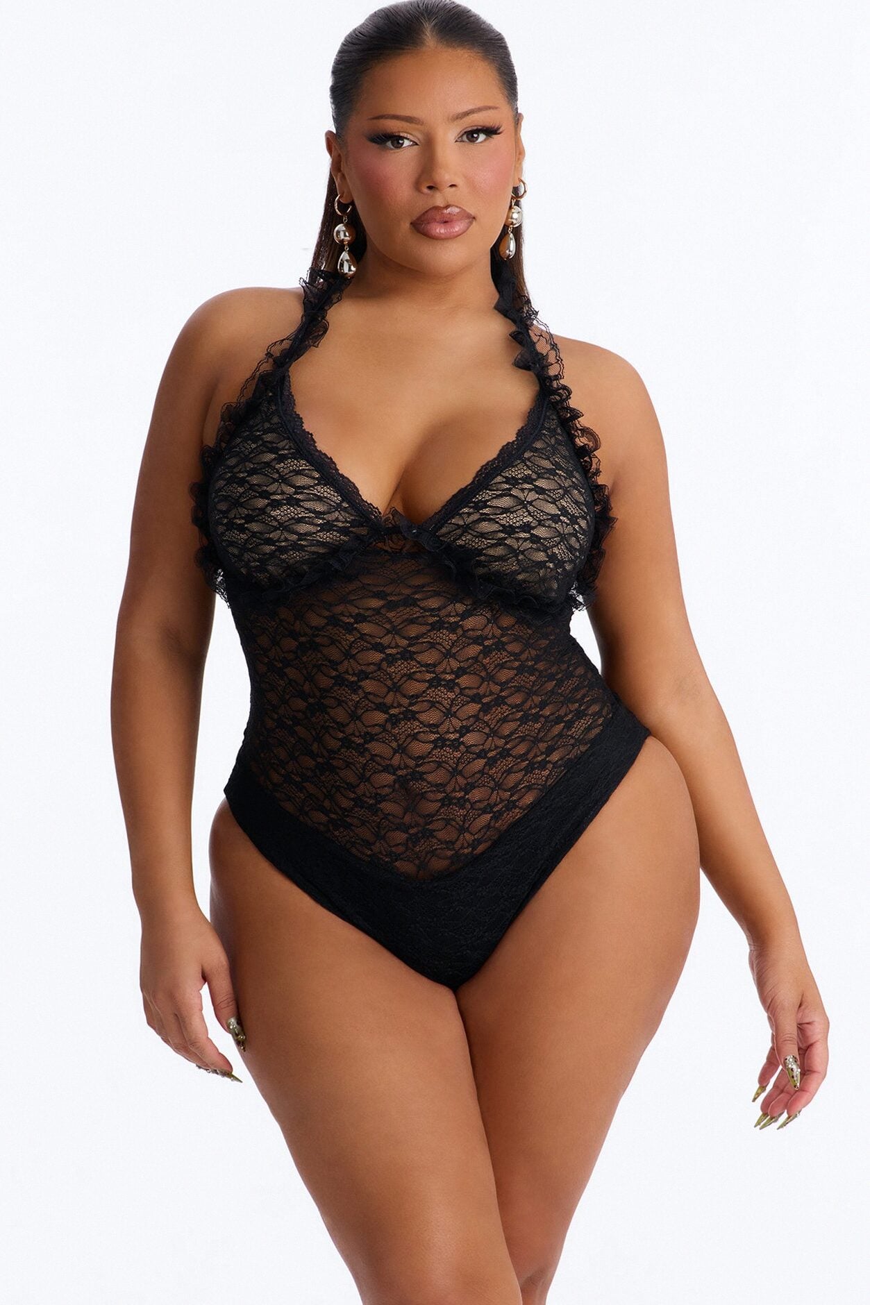 All The Drama Lace Maxi Dress - Black image 1