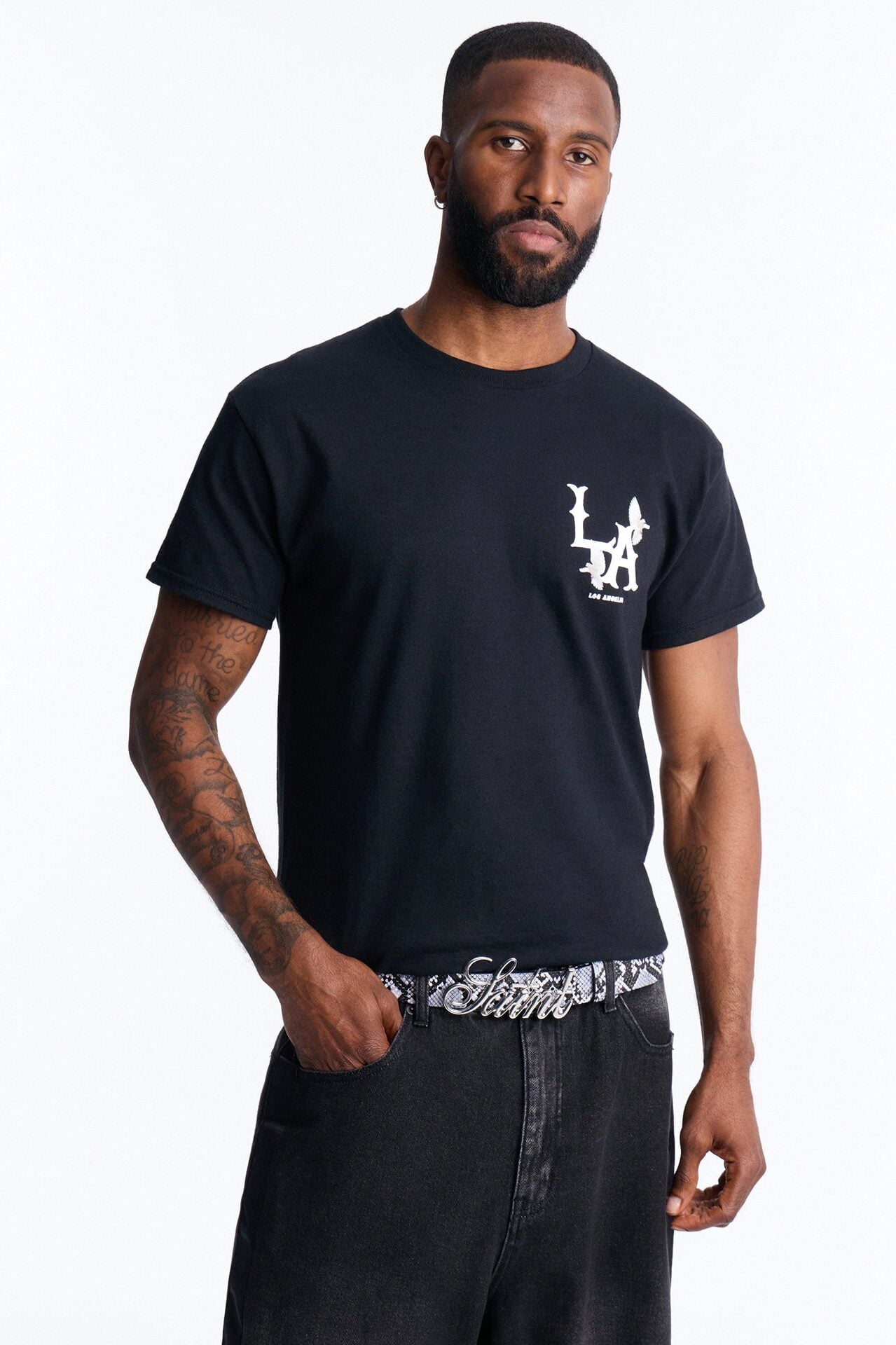 Saint Script Snake Buckle Belt - Grey image 2