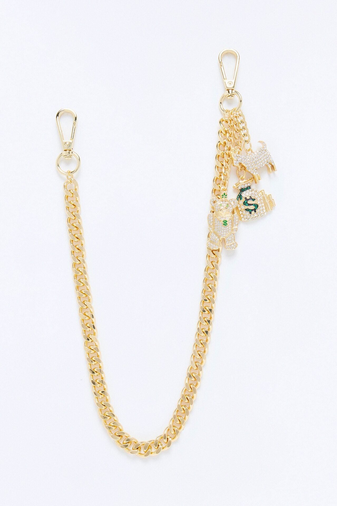 Ambitious Multi Charm Cuban Pant Chain - Gold image 3