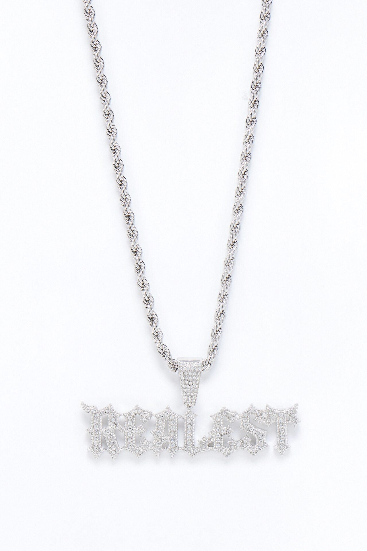 Realest Iced Rope Chain Necklace - Silver image 3