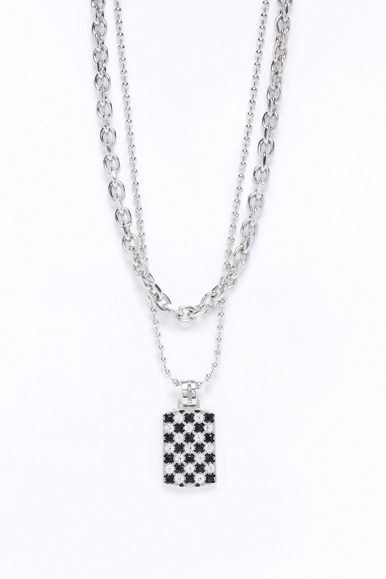 Blackout Bloom Link Chain Necklace Set - Silver image 3