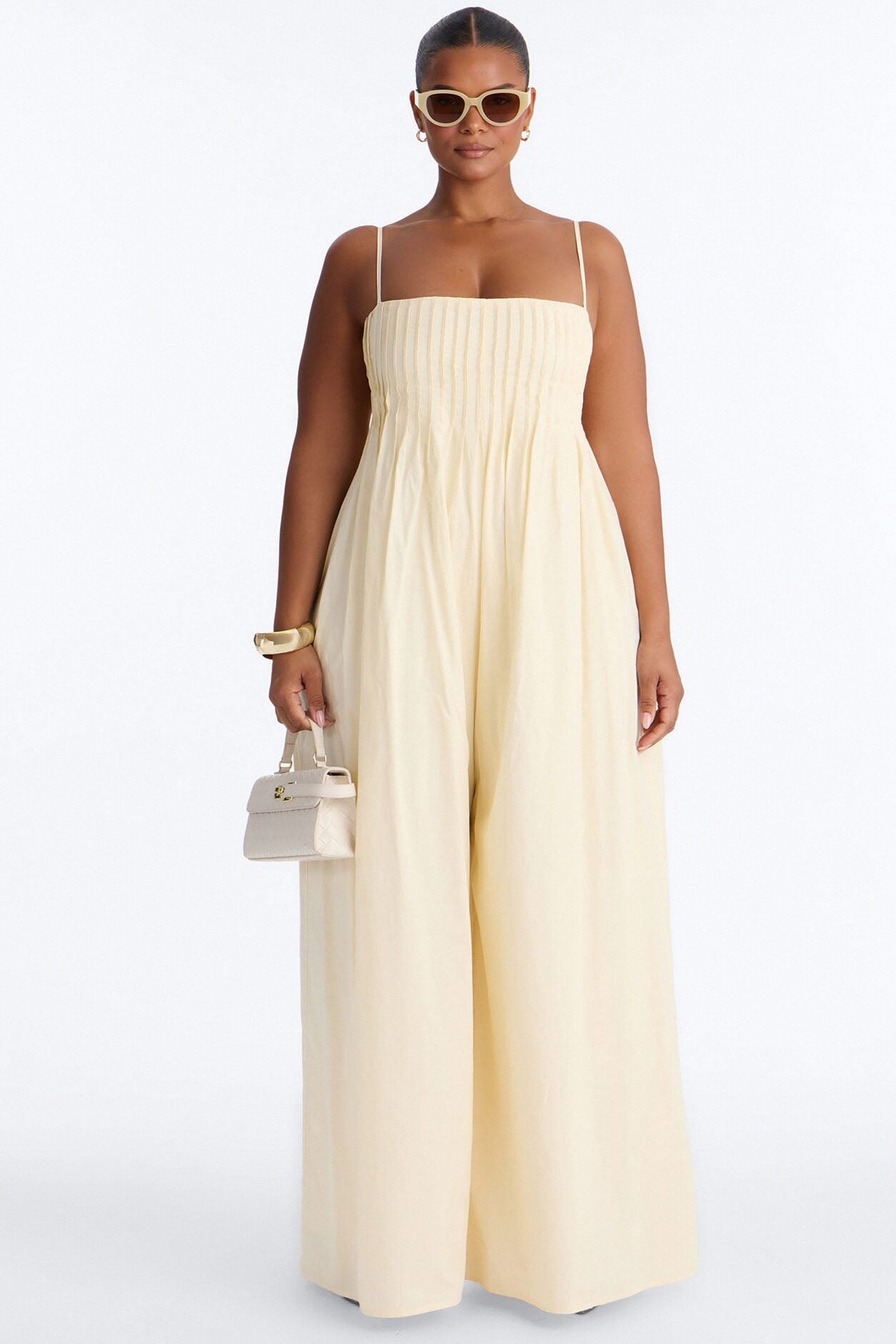 Tate Poplin Wide Leg Jumpsuit - Yellow image 1
