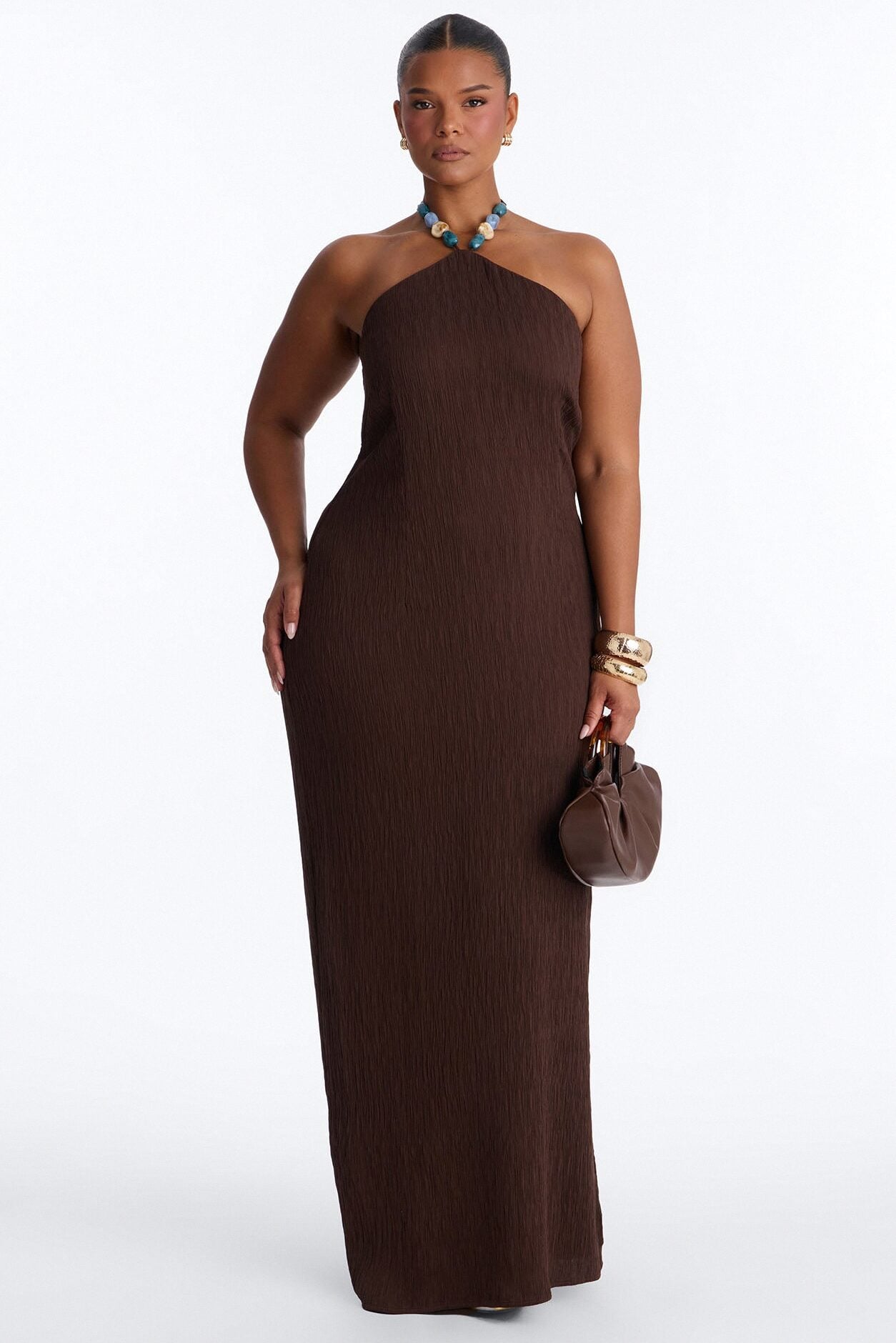 Rylee Halter Maxi Dress - Chocolate image 1