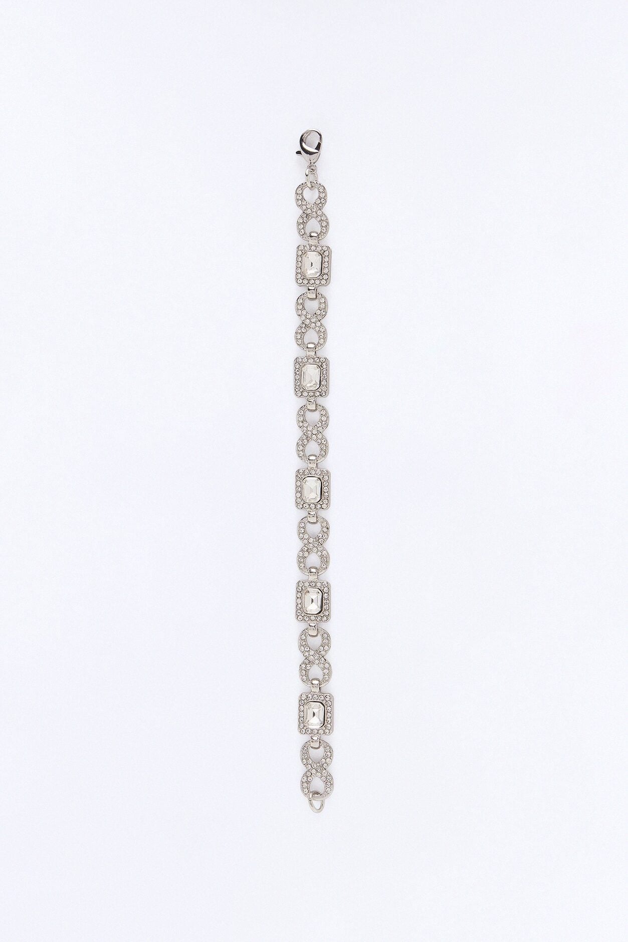 Iced Infinite Cluster Link Bracelet - Silver image 2