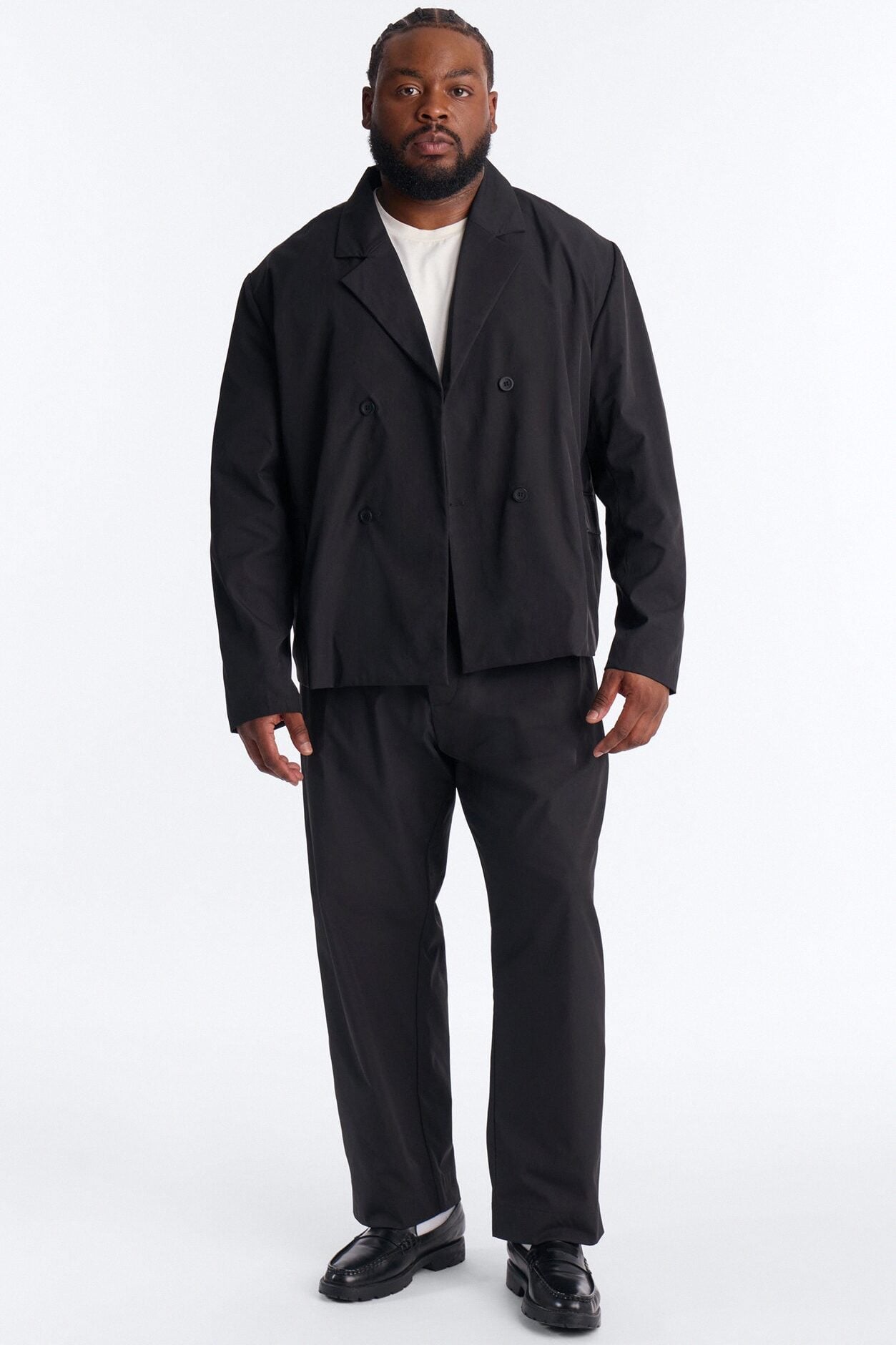 Heirloom Cropped Double Breasted Blazer - Black image 1