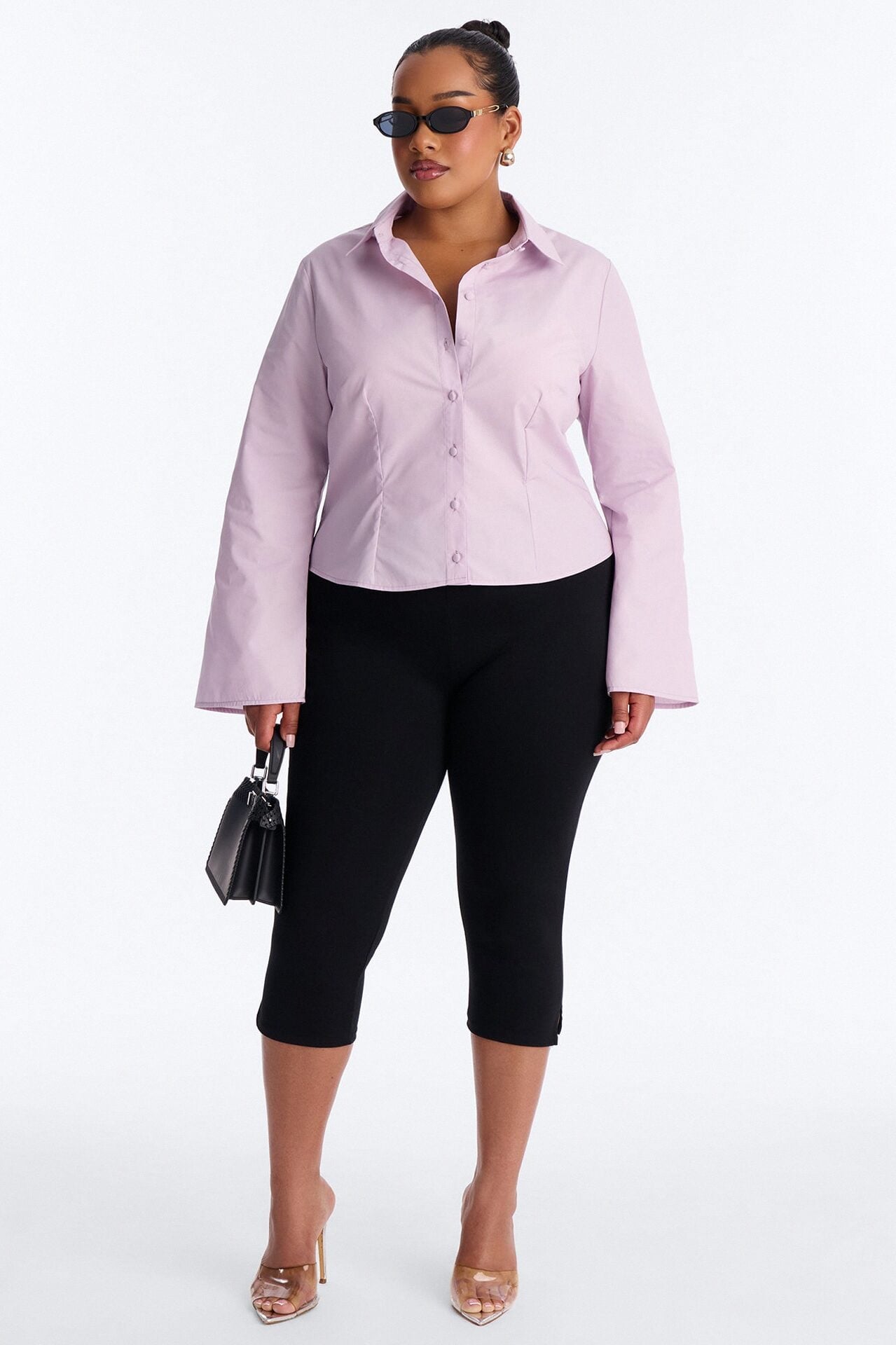 Morgan Poplin Shirt - Lilac image 1