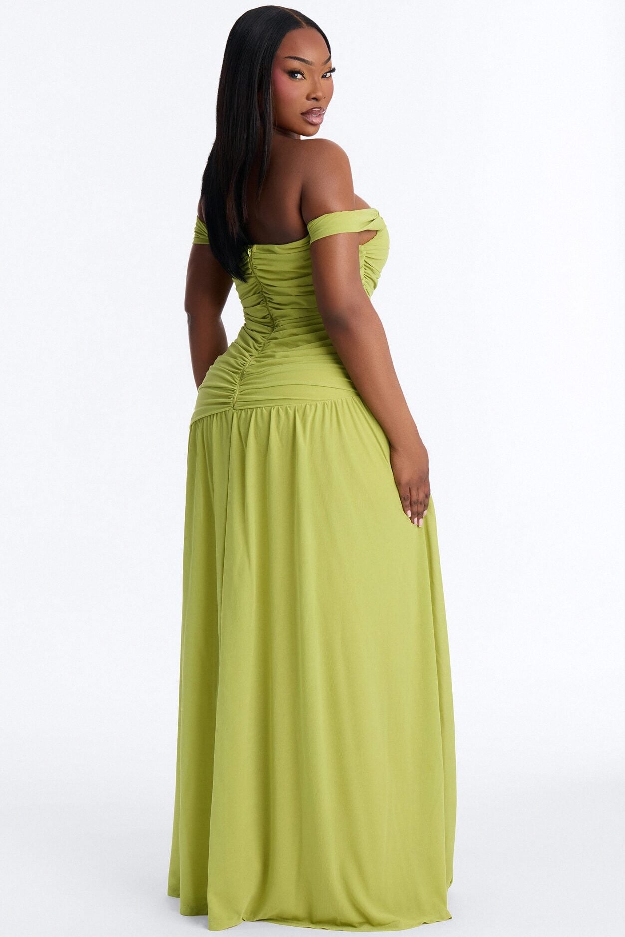 Nice Touch Ruched Gown - Green image 1