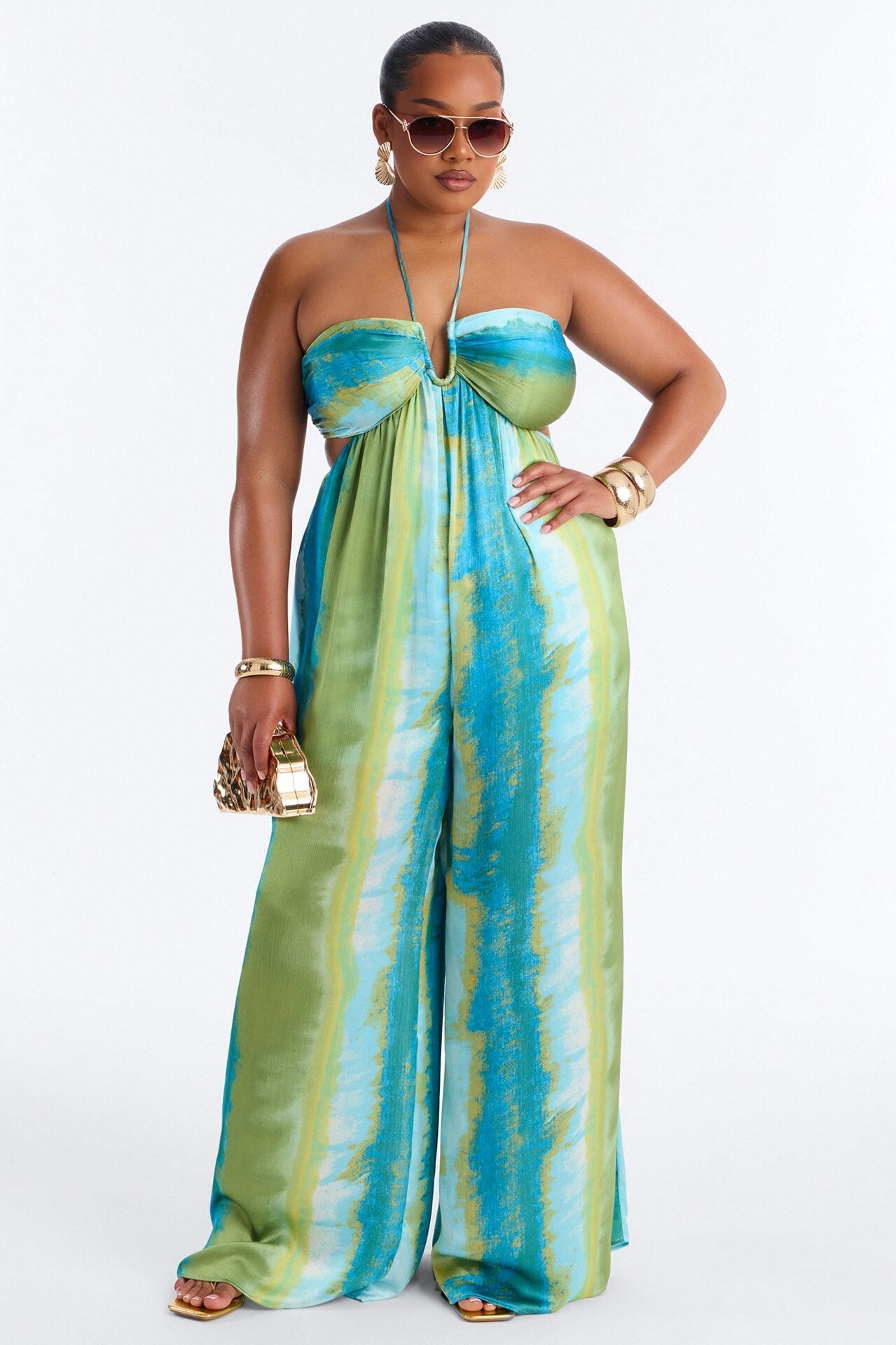 Beach Side Wide Leg Jumpsuit - Blue image 1