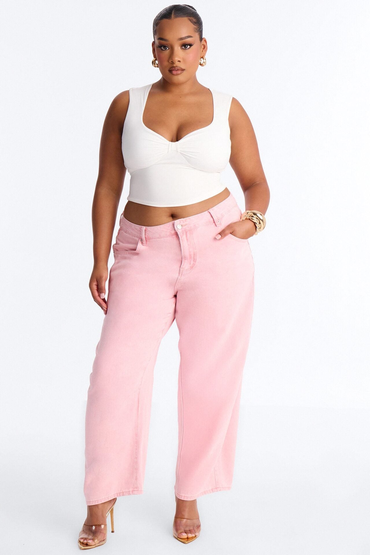 Coven Mineral Wash Barrel Leg Pant - Pink image 1