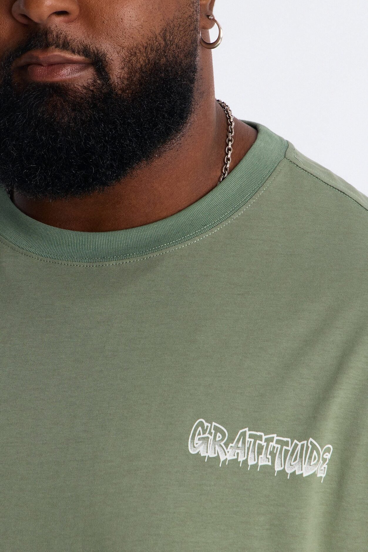 Gratitude Heavy Weight Oversized Short Sleeve Tee - Olive image 6