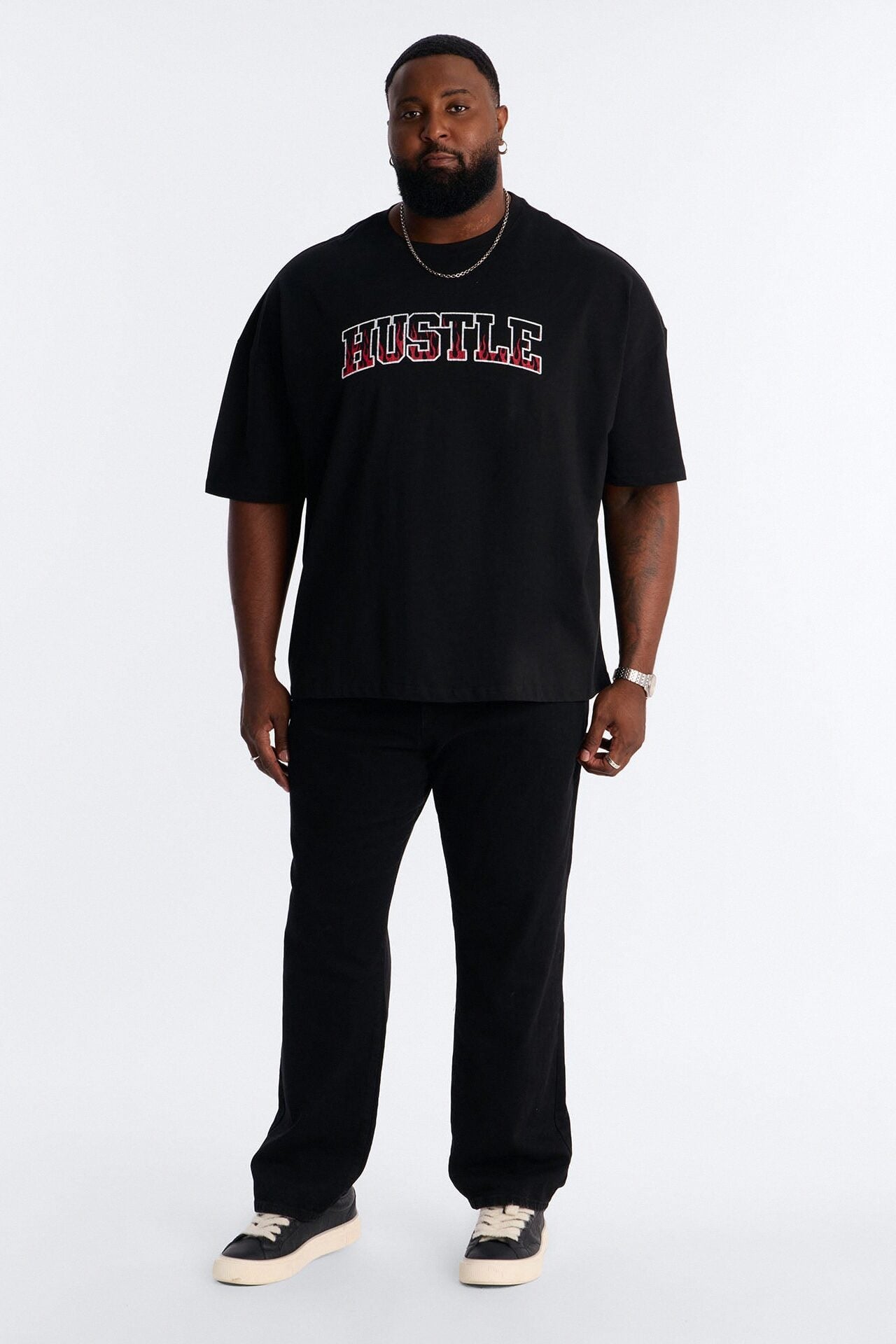 Hustle Heavy Weight Oversized Short Sleeve Tee - Black image 1