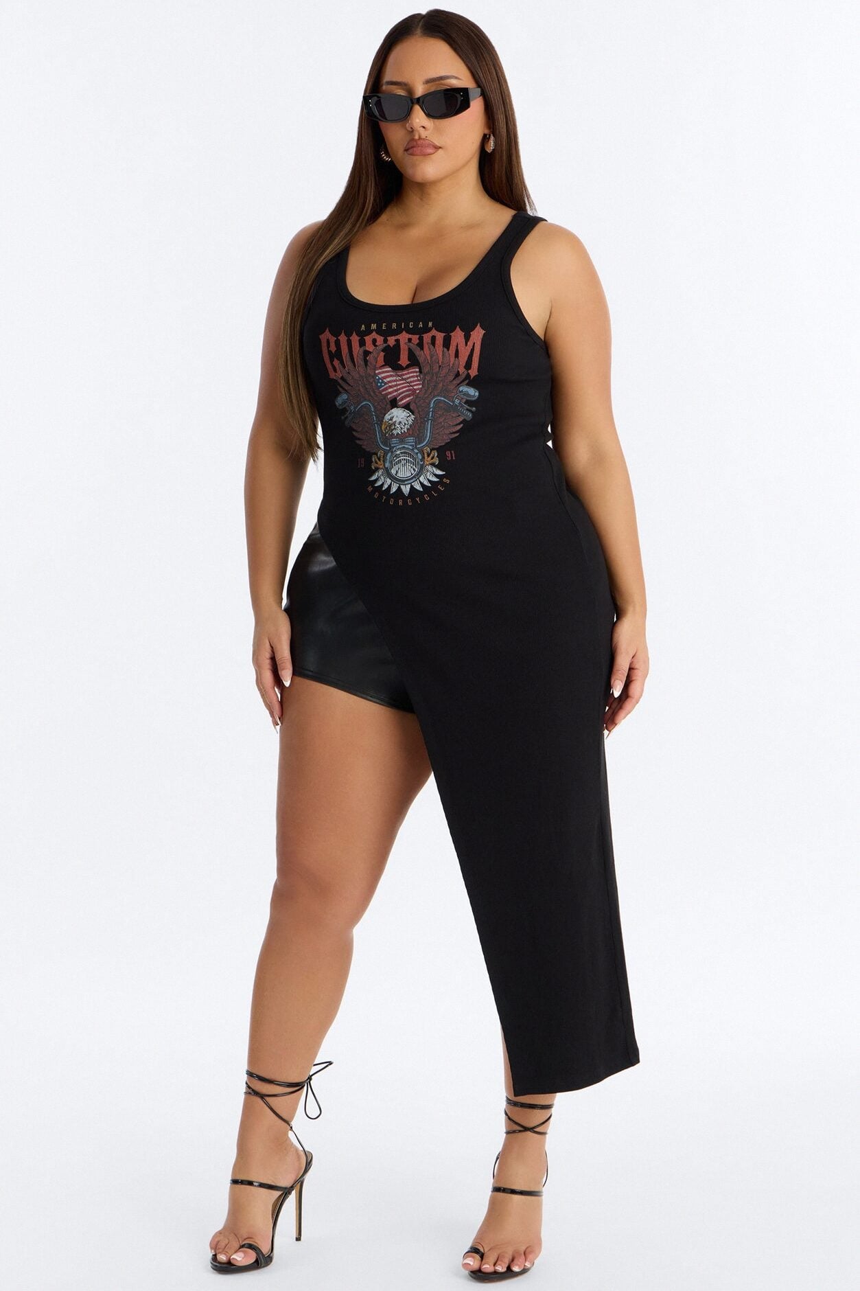 Wild Freedom Ribbed Long Tank Top - Black image 1