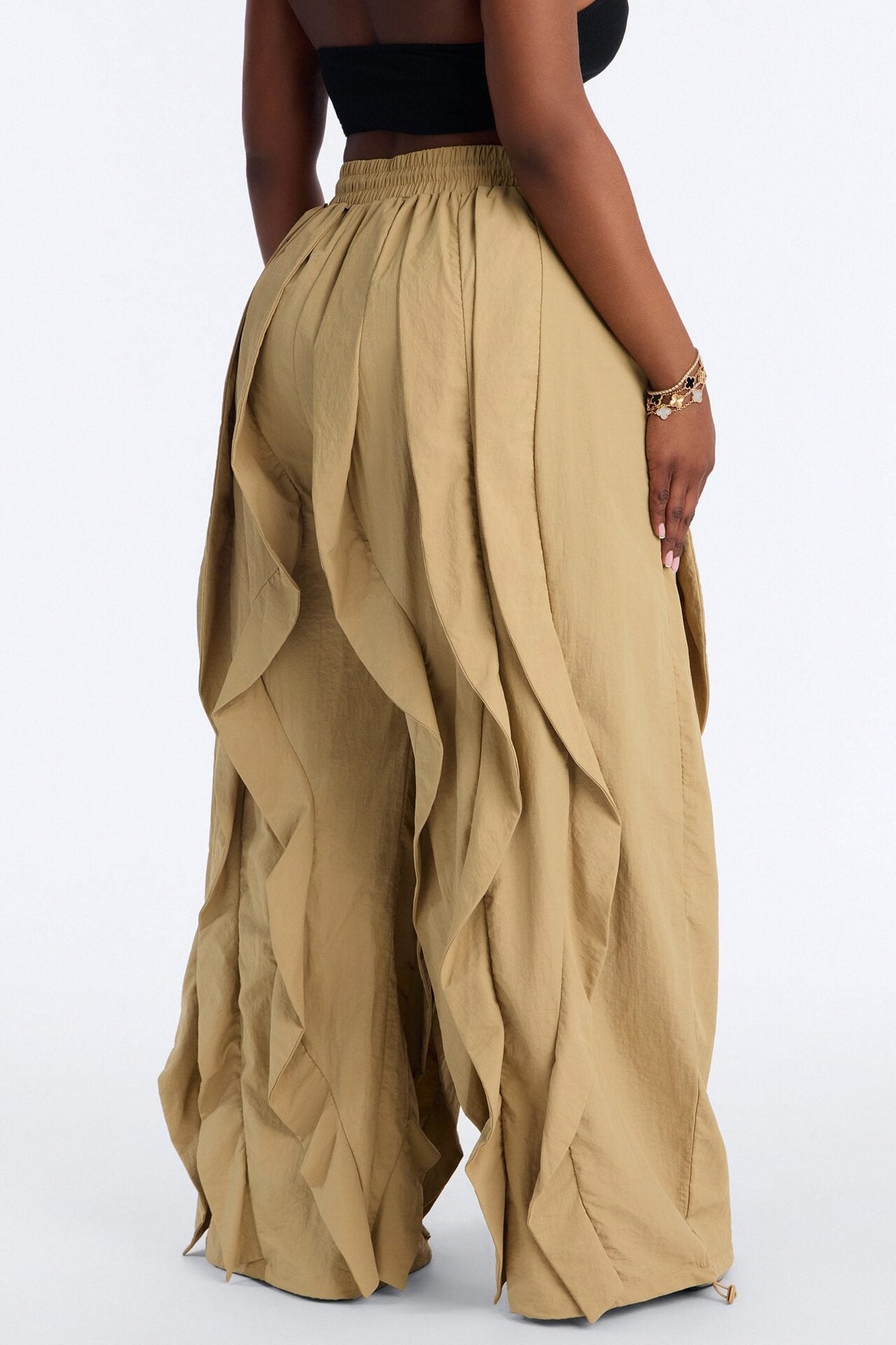 Jade Ruffled Jogger Pant - Khaki image 1