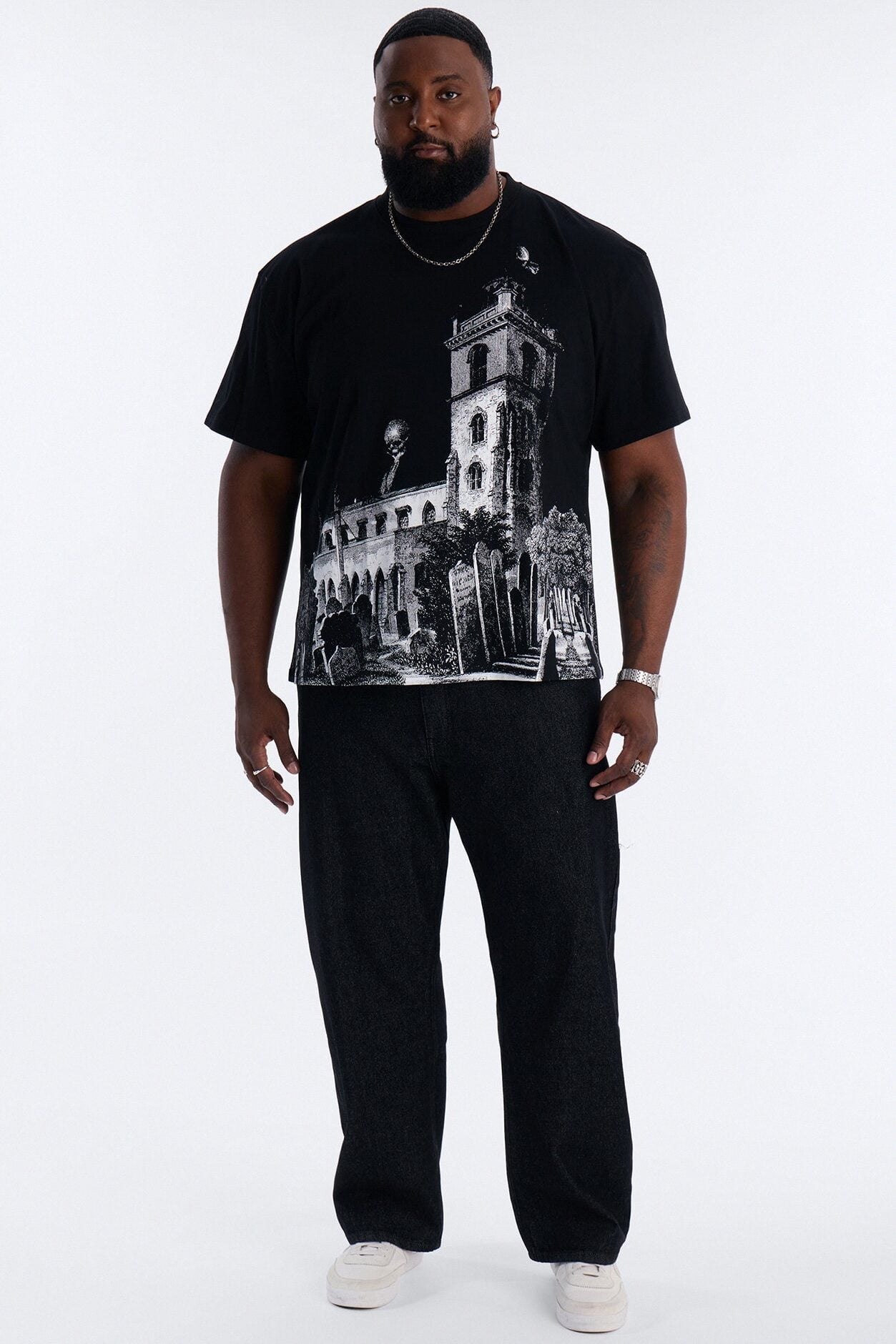 Looming Death Oversized Short Sleeve Tee - Black image 6