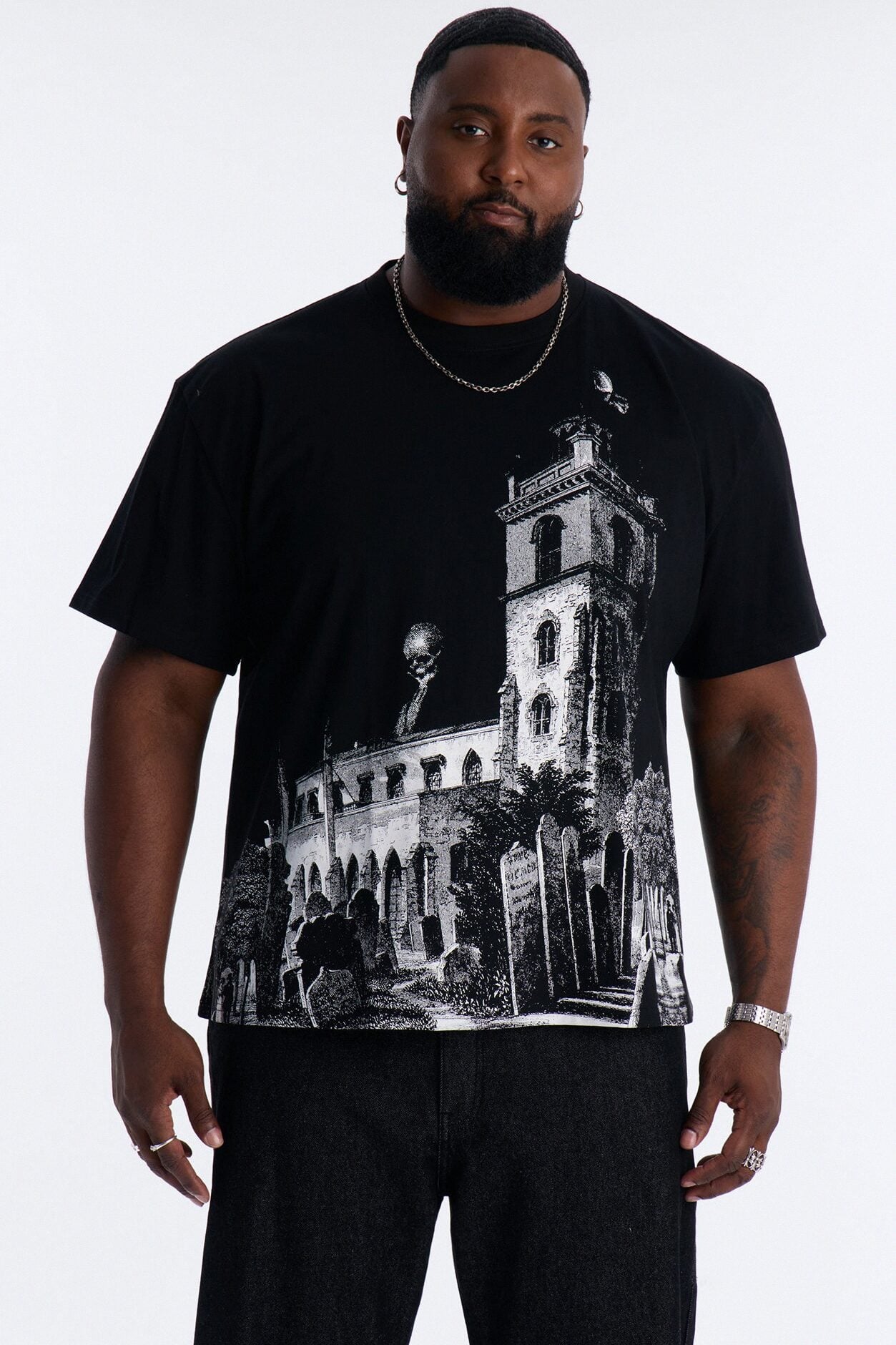 Looming Death Oversized Short Sleeve Tee - Black image 5