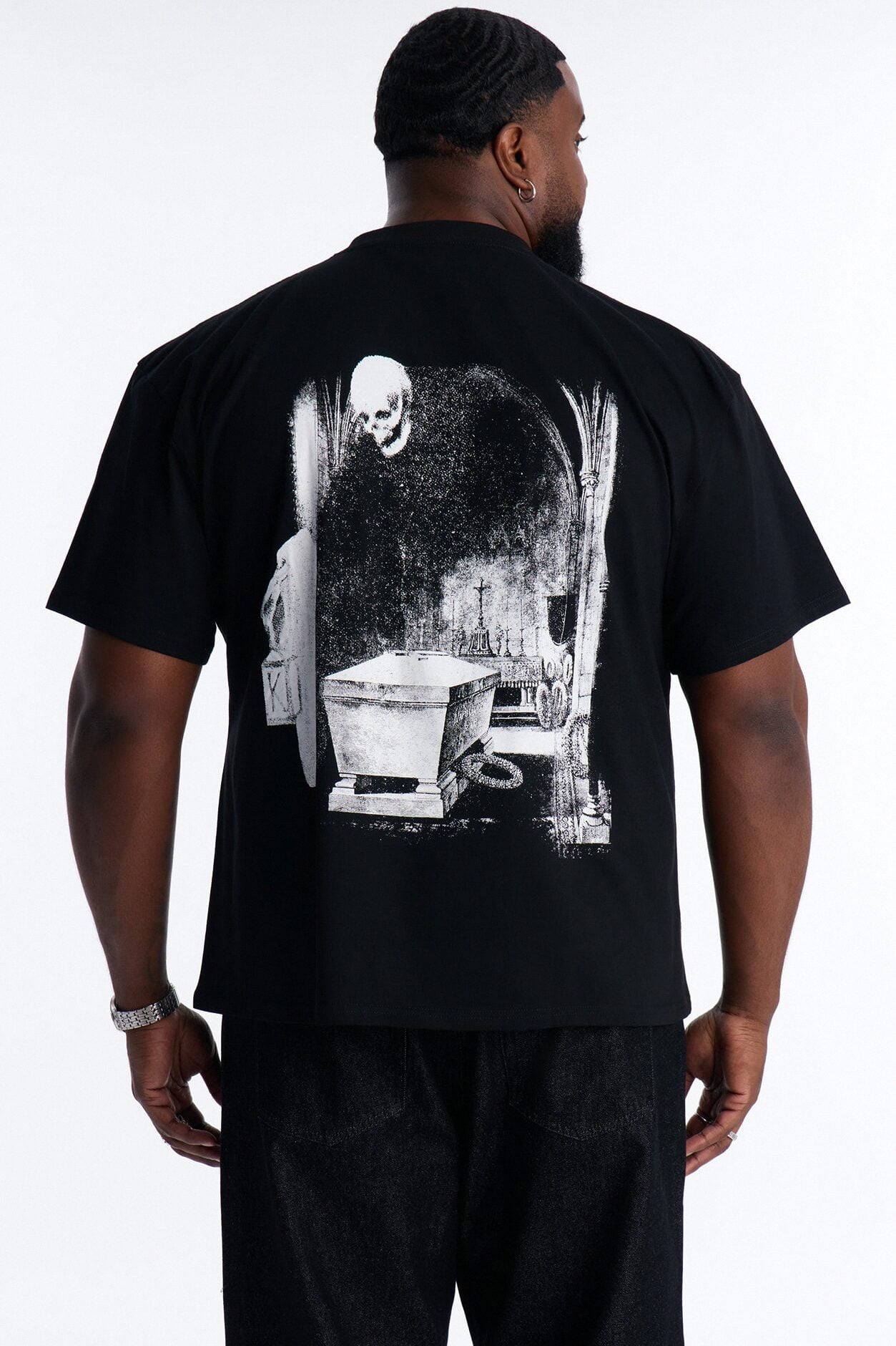 Looming Death Oversized Short Sleeve Tee - Black image 7